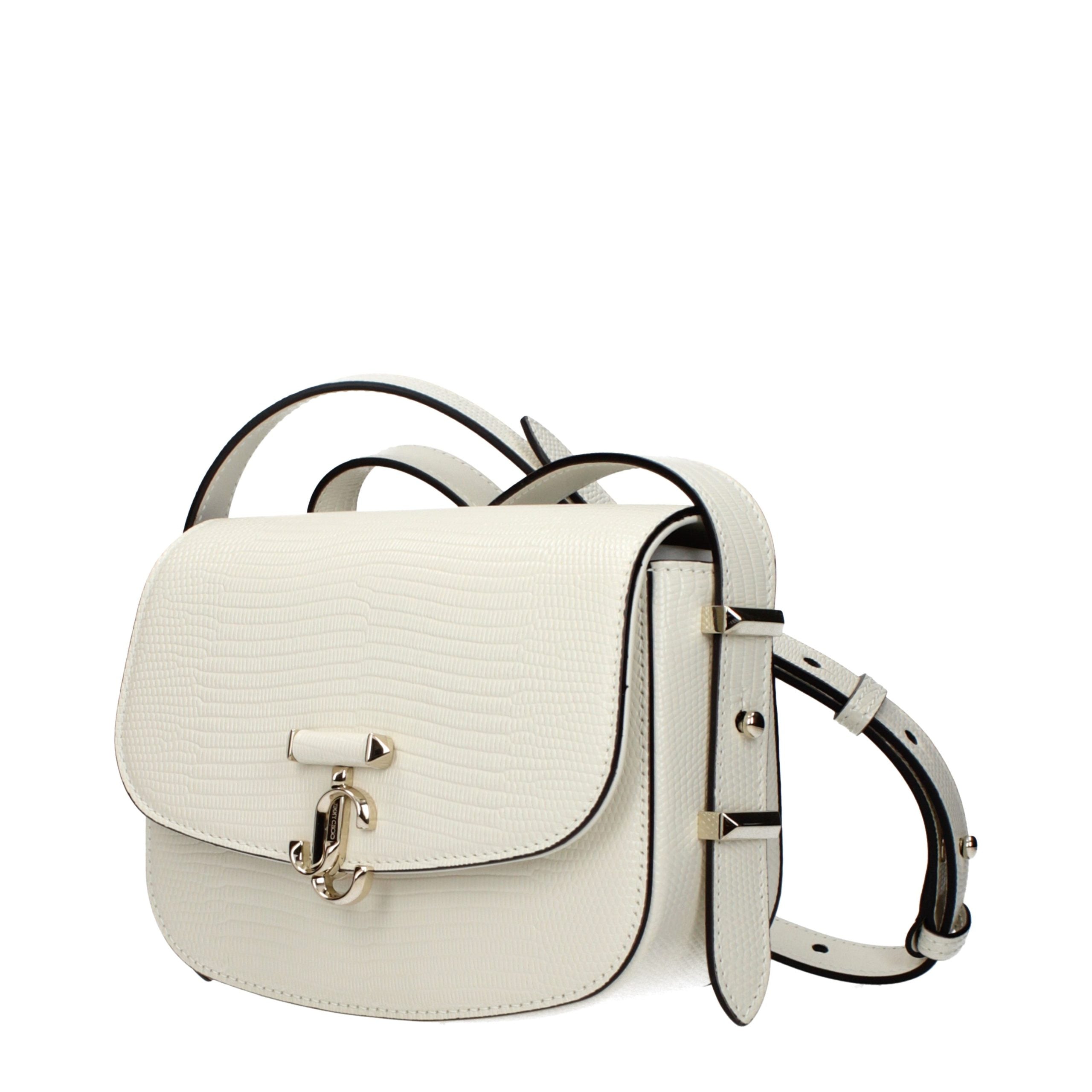 Jimmy Choo Weiße Leder Schultertasche