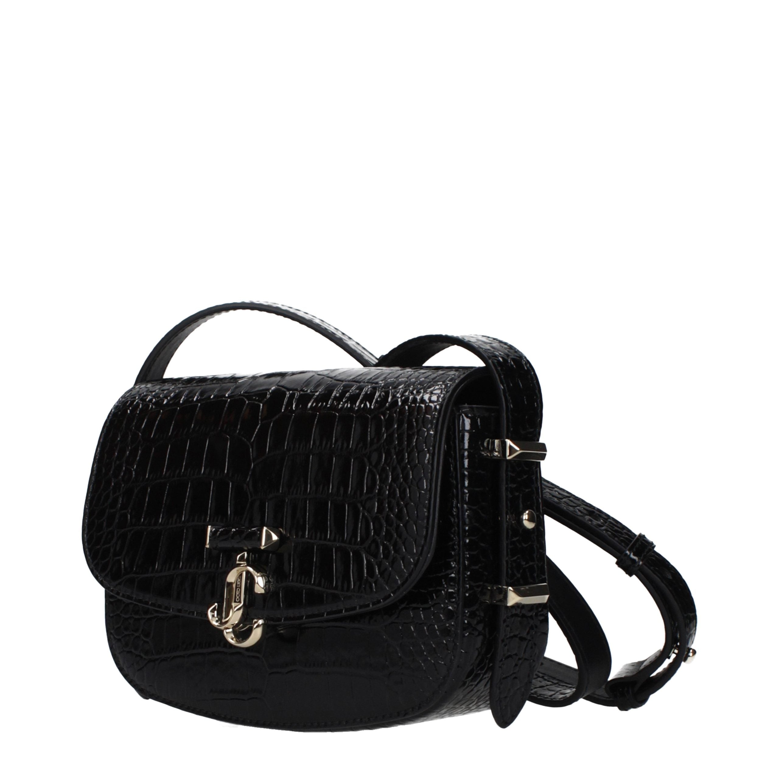Jimmy Choo Schwarze Leder Umhängetasche