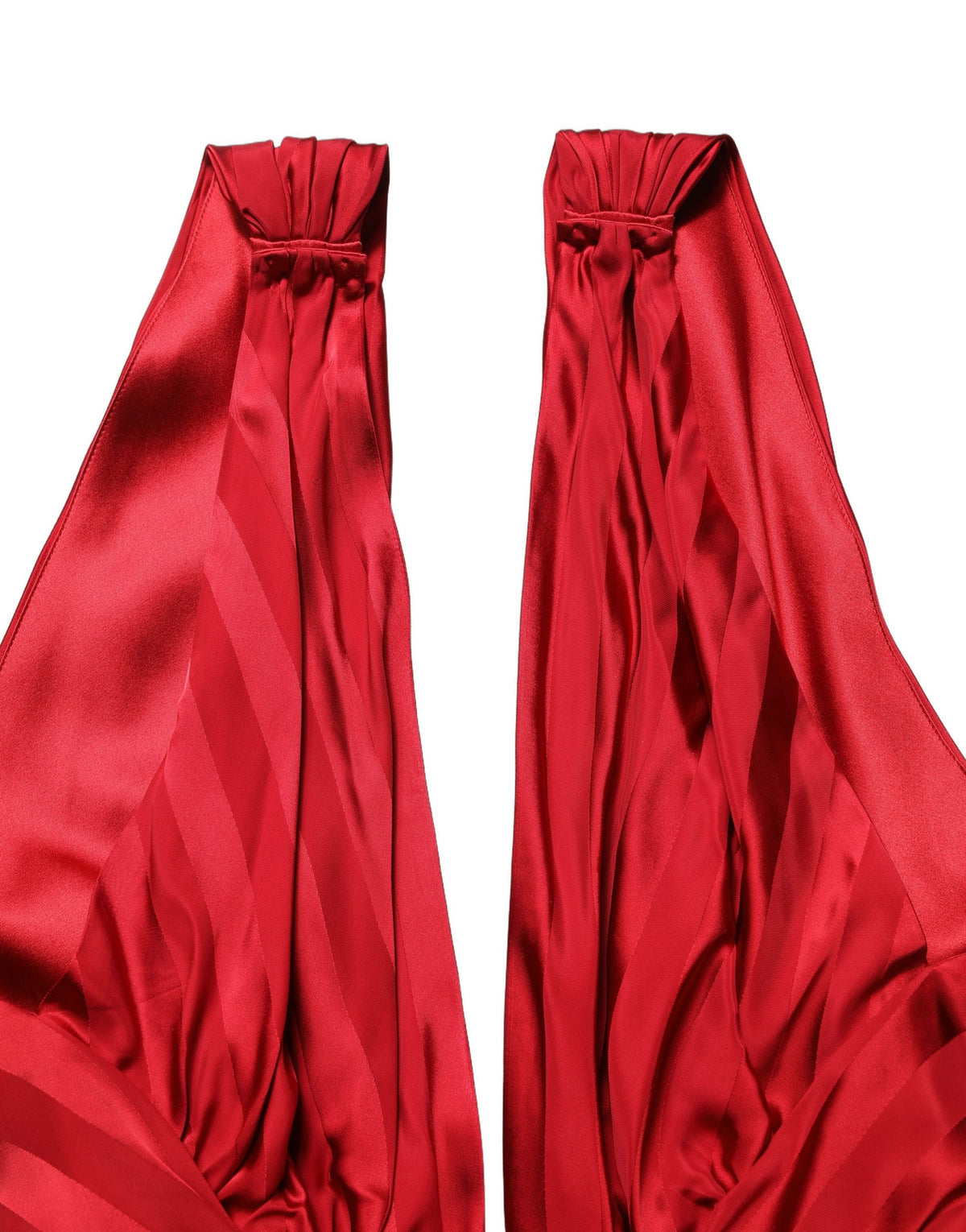 Dolce & Gabbana Roter Jumpsuit mit tiefem V-Ausschnitt und Drapierung
