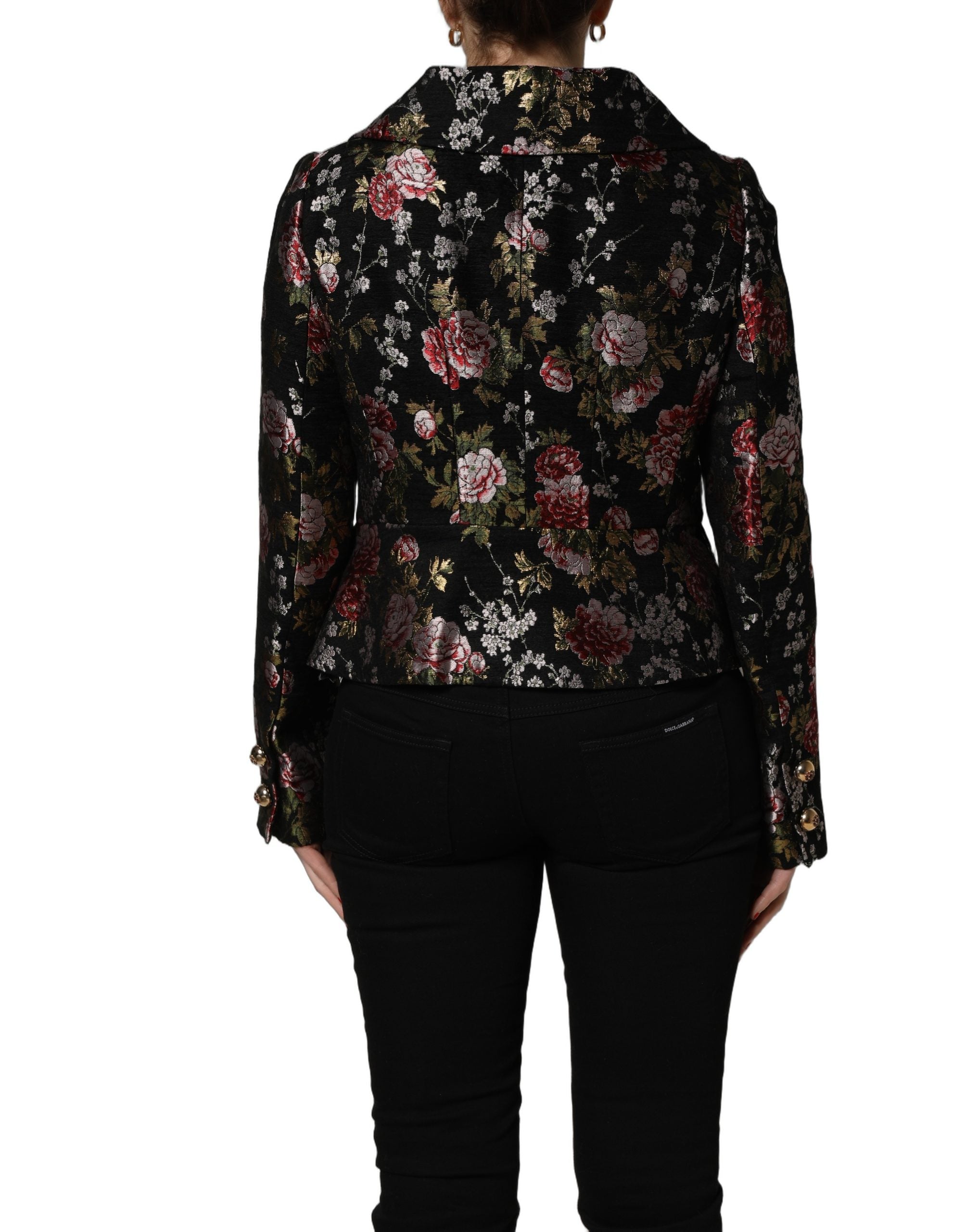 Dolce & Gabbana Mehrfarbige Blumen-Brocade-Blazerjacke