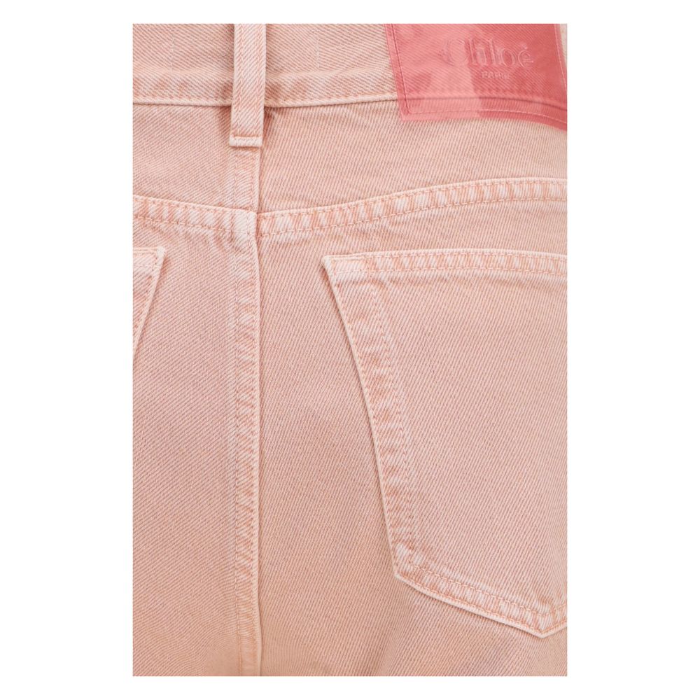 Chloé Mehrfarbige Baumwoll-Jeans im geraden Schnitt