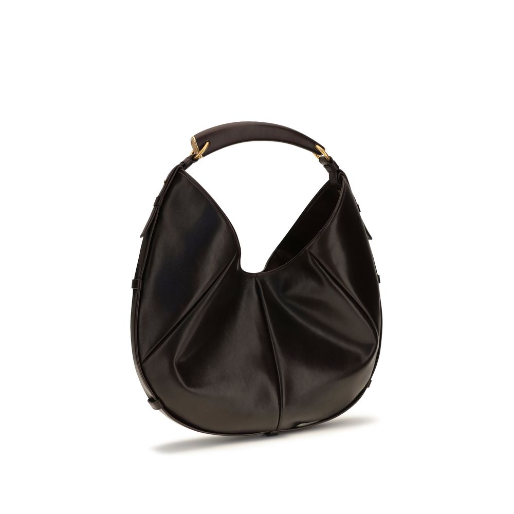 Saint Laurent Braune Kalbsleder Bos Taurus Schultertasche