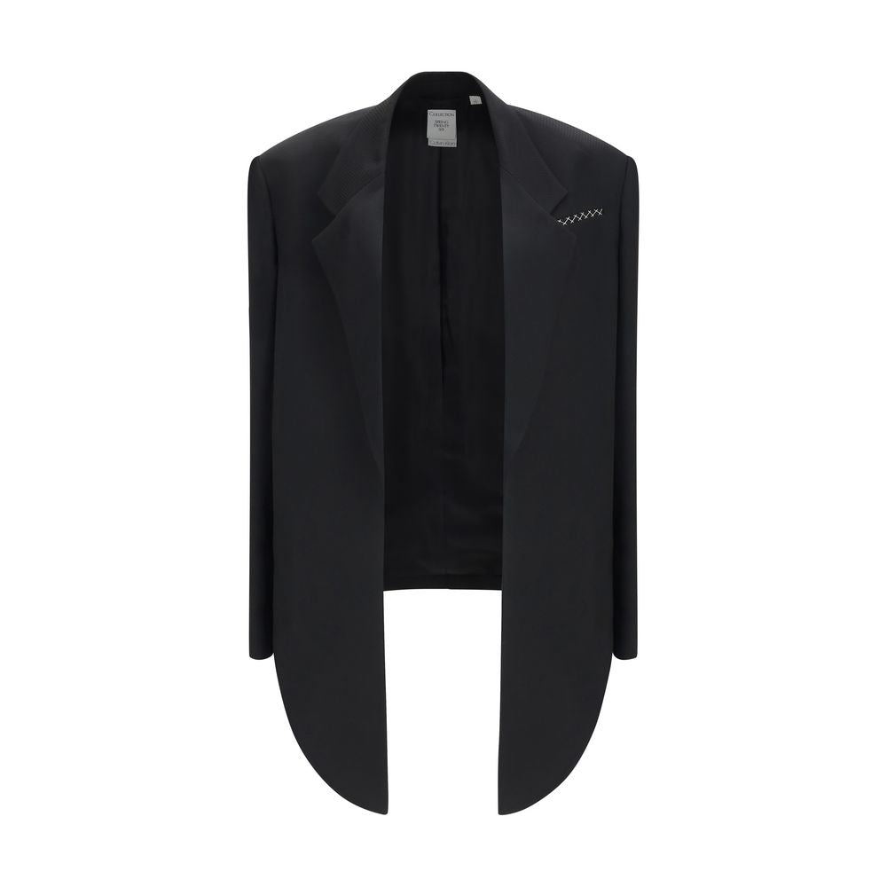 Calvin Klein Schwarze Viskose-Jacke in voller Länge