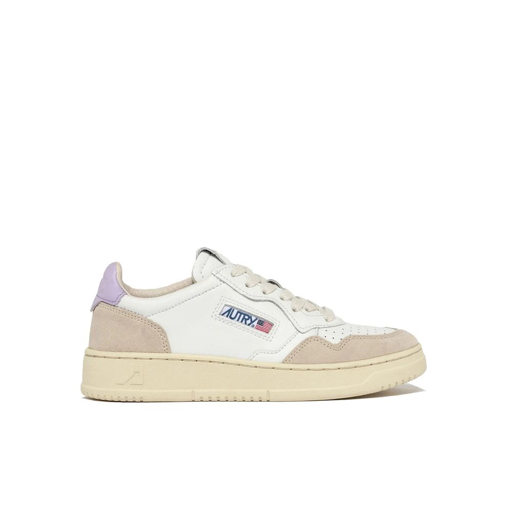 Autry Weiße Low-Top-Sneaker aus Leder