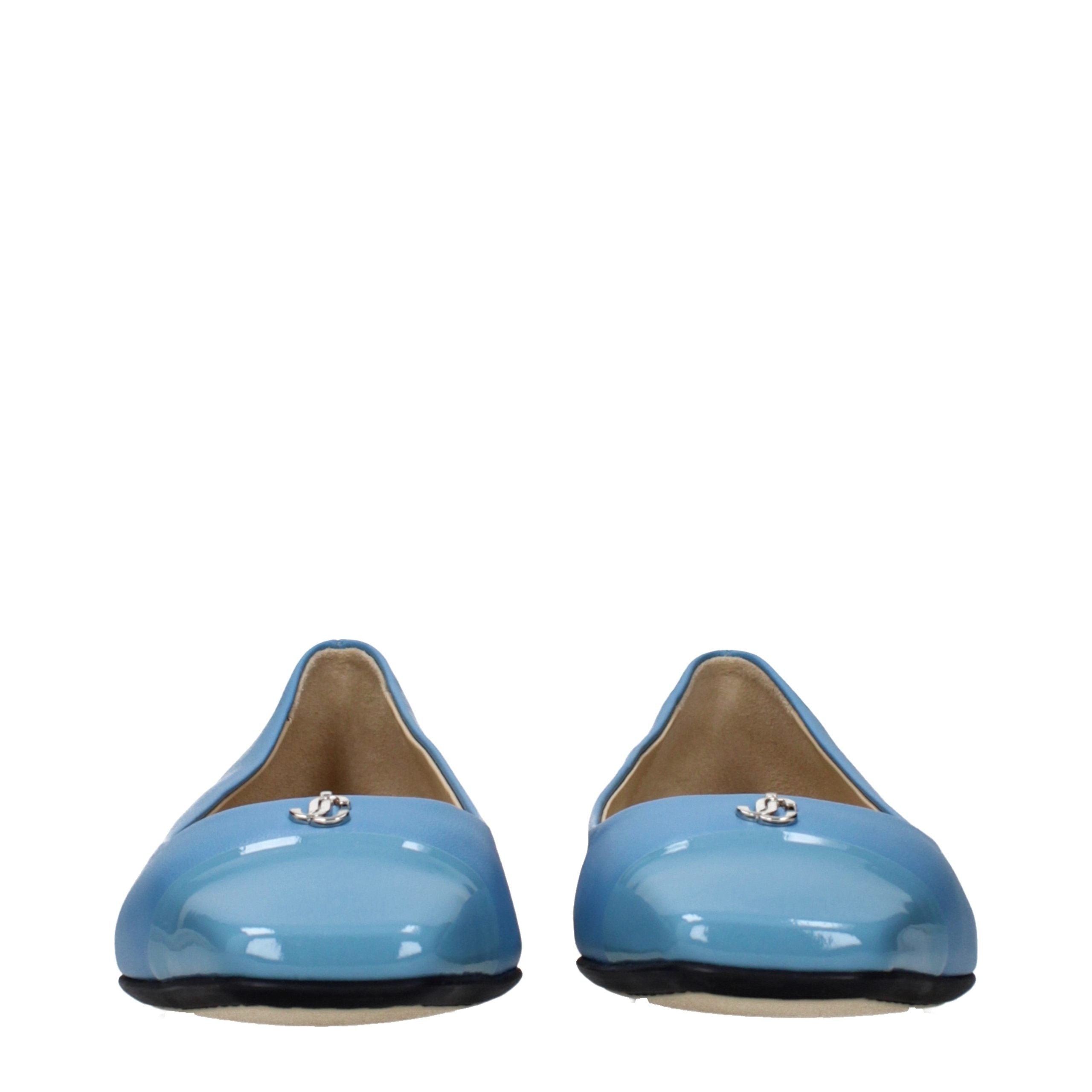Jimmy Choo Hellblaue Ballerinas aus Leder