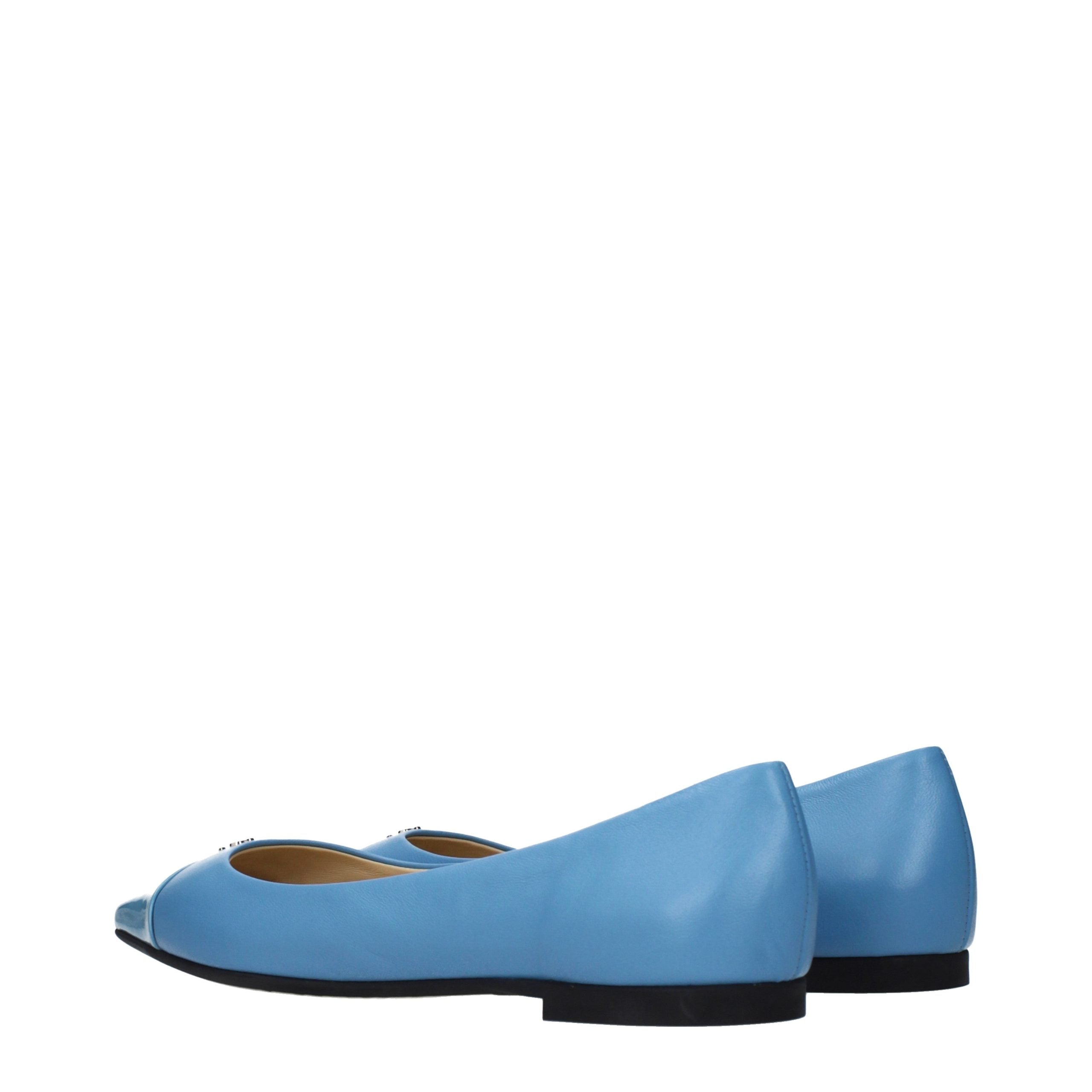 Jimmy Choo Hellblaue Ballerinas aus Leder