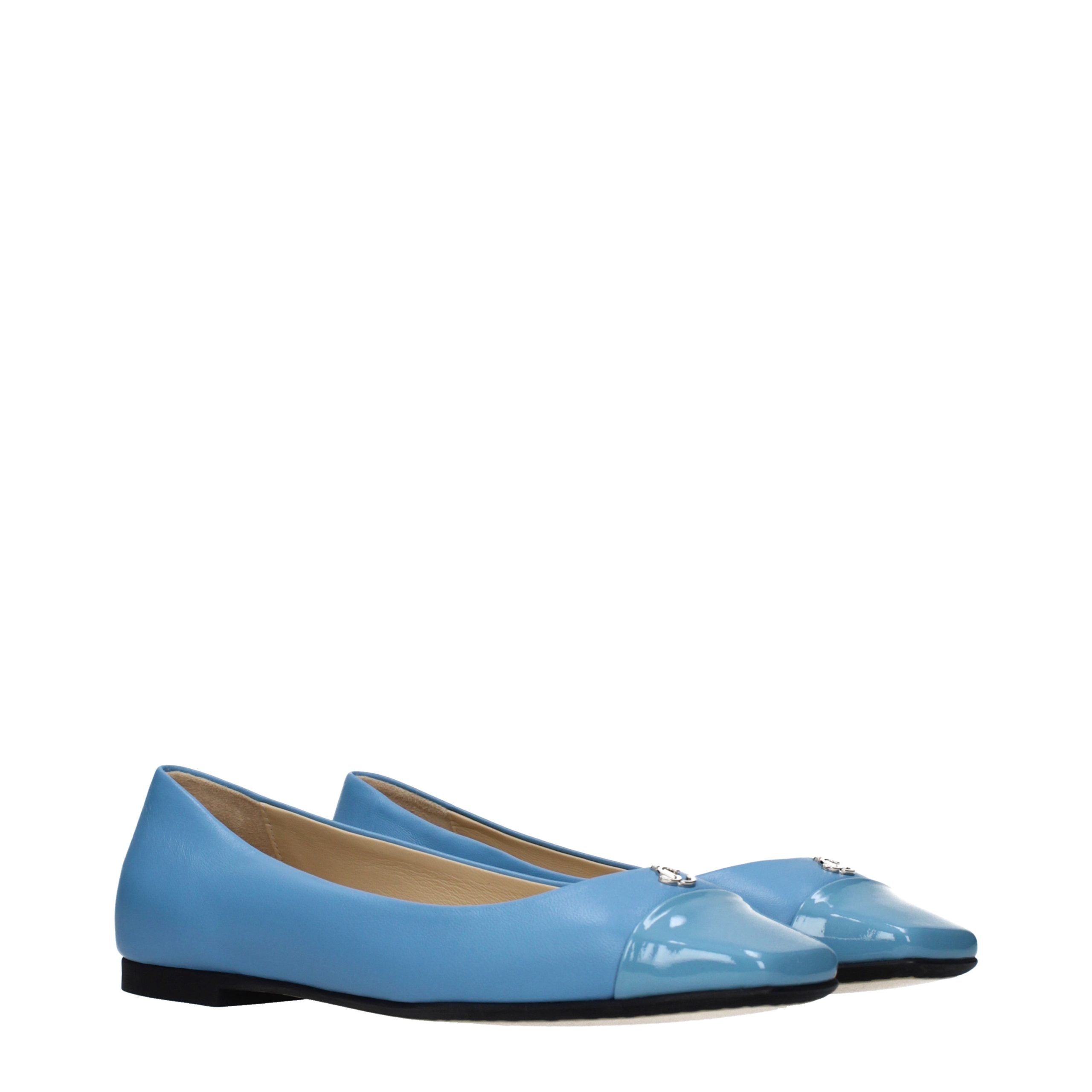 Jimmy Choo Hellblaue Ballerinas aus Leder