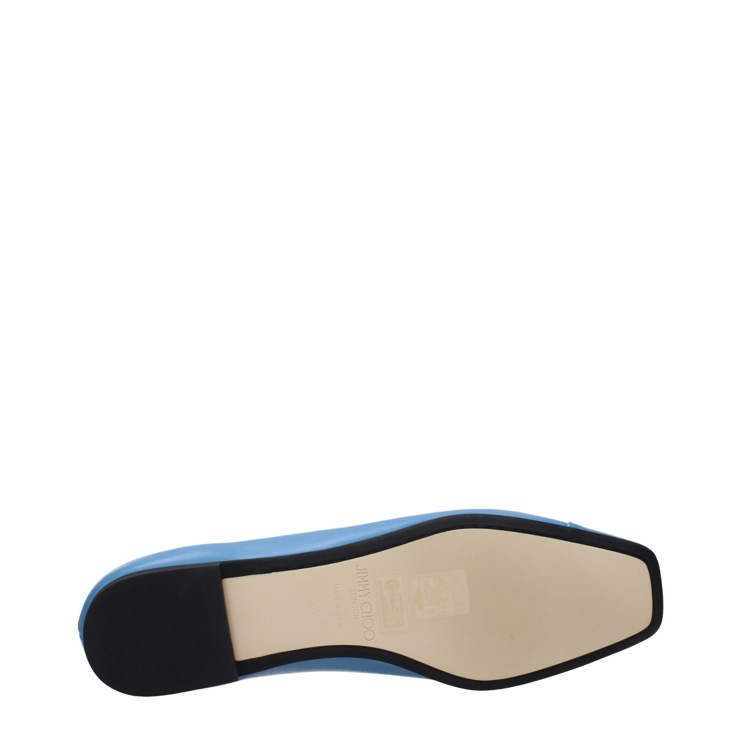 Jimmy Choo Hellblaue Ballerinas aus Leder