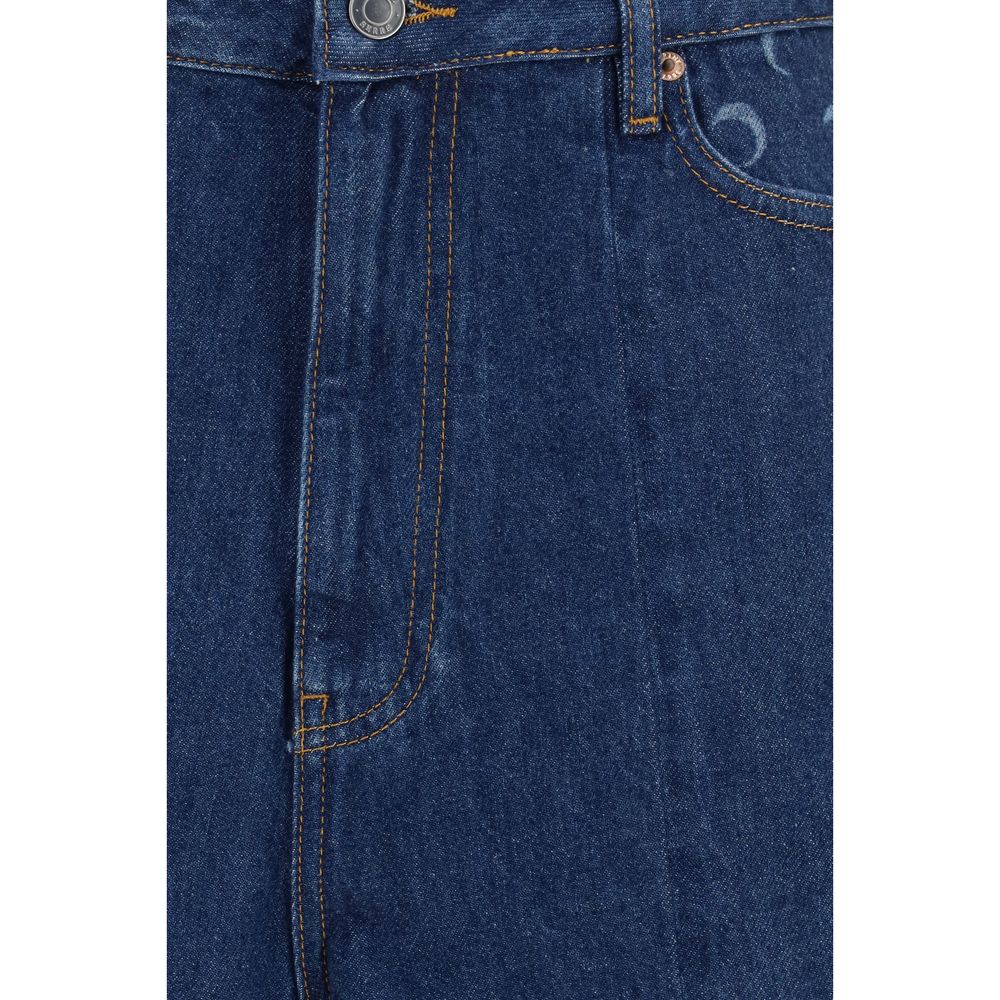 Marine Serre Blaue Baumwoll-Bermudashorts