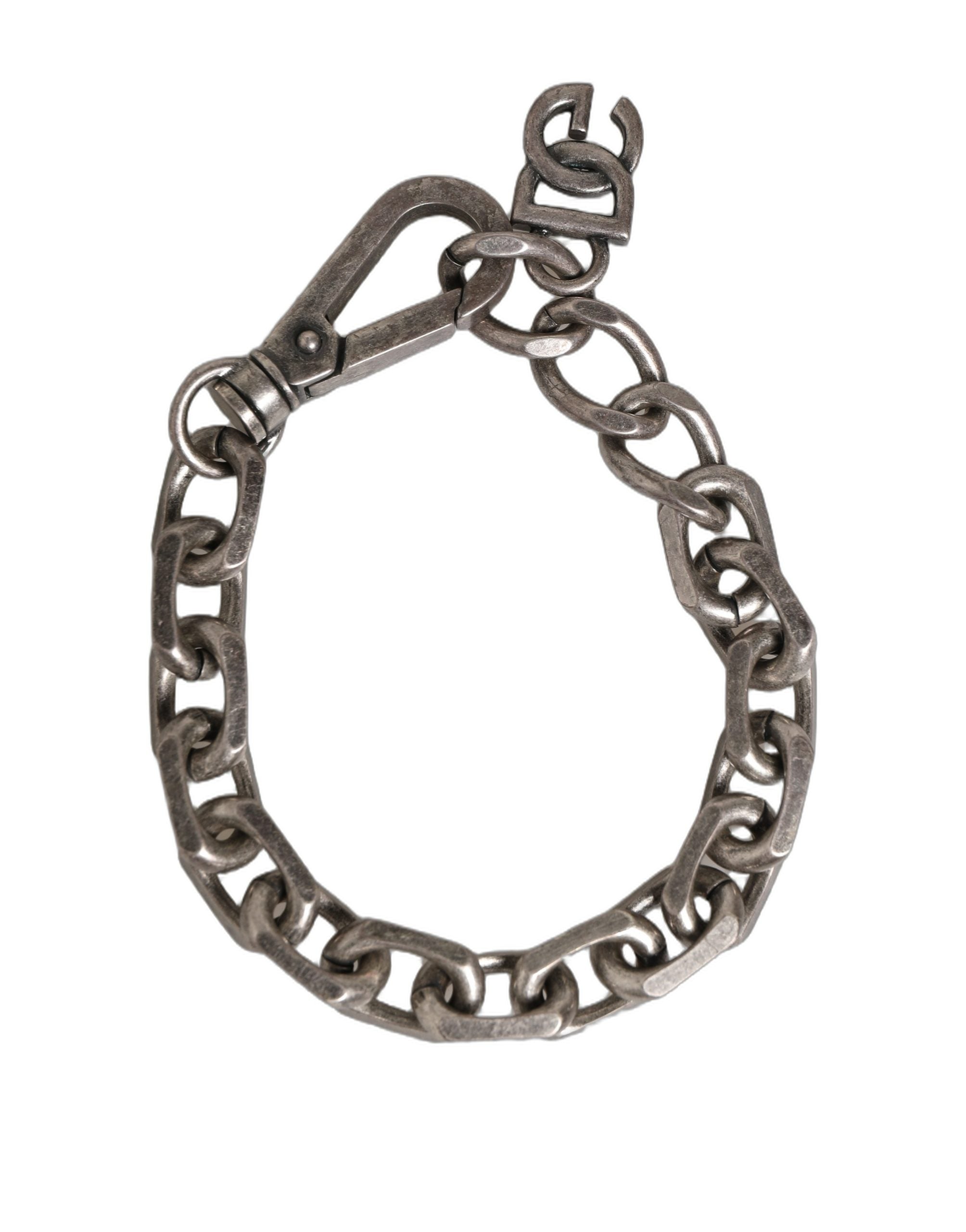 Dolce & Gabbana Armband mit schwerer Kettengliederkonstruktion und DG-Logo in Silberoptik