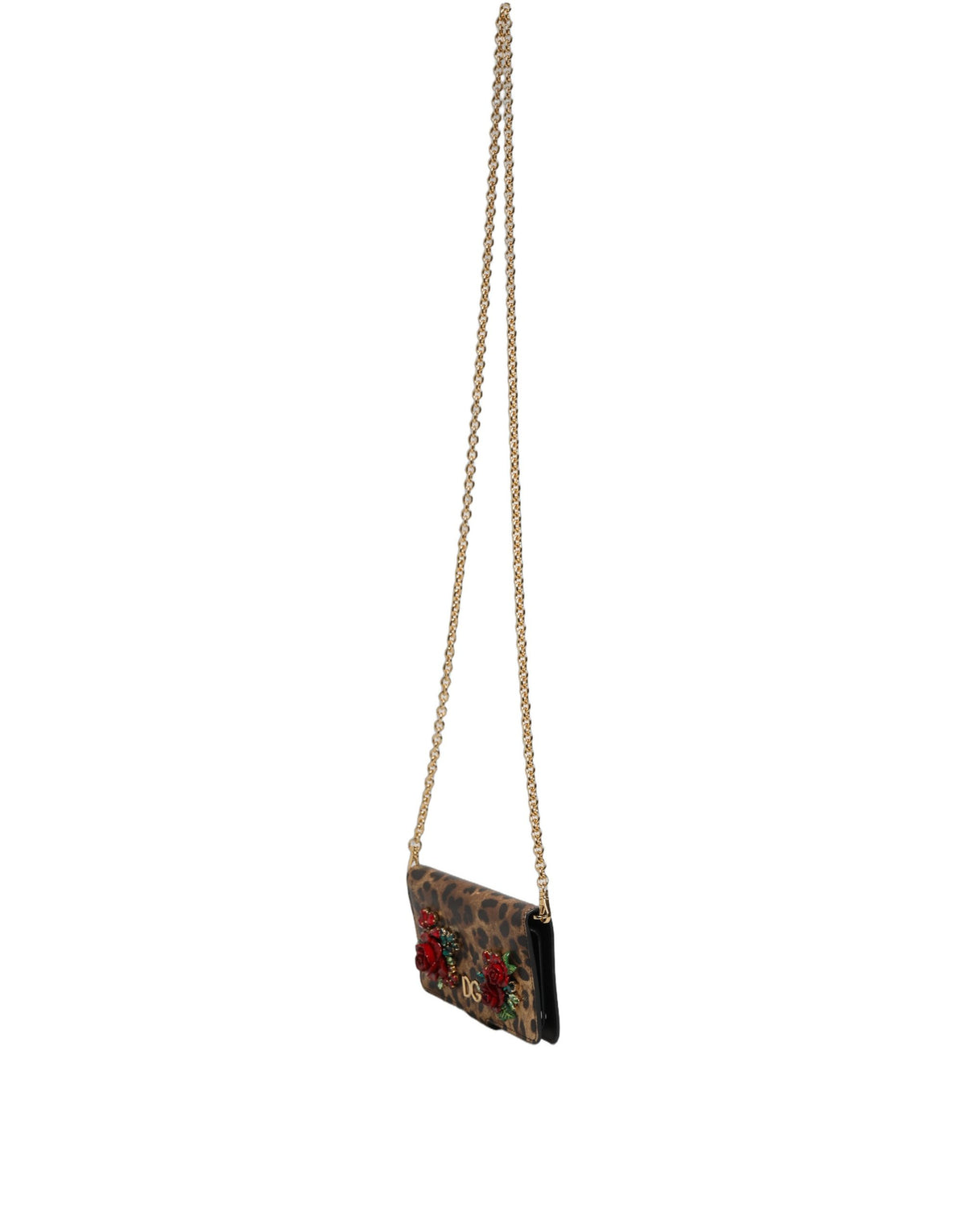 Dolce & Gabbana Flip Cover Braun Leopard Kristall iPhone X - XS Hülle