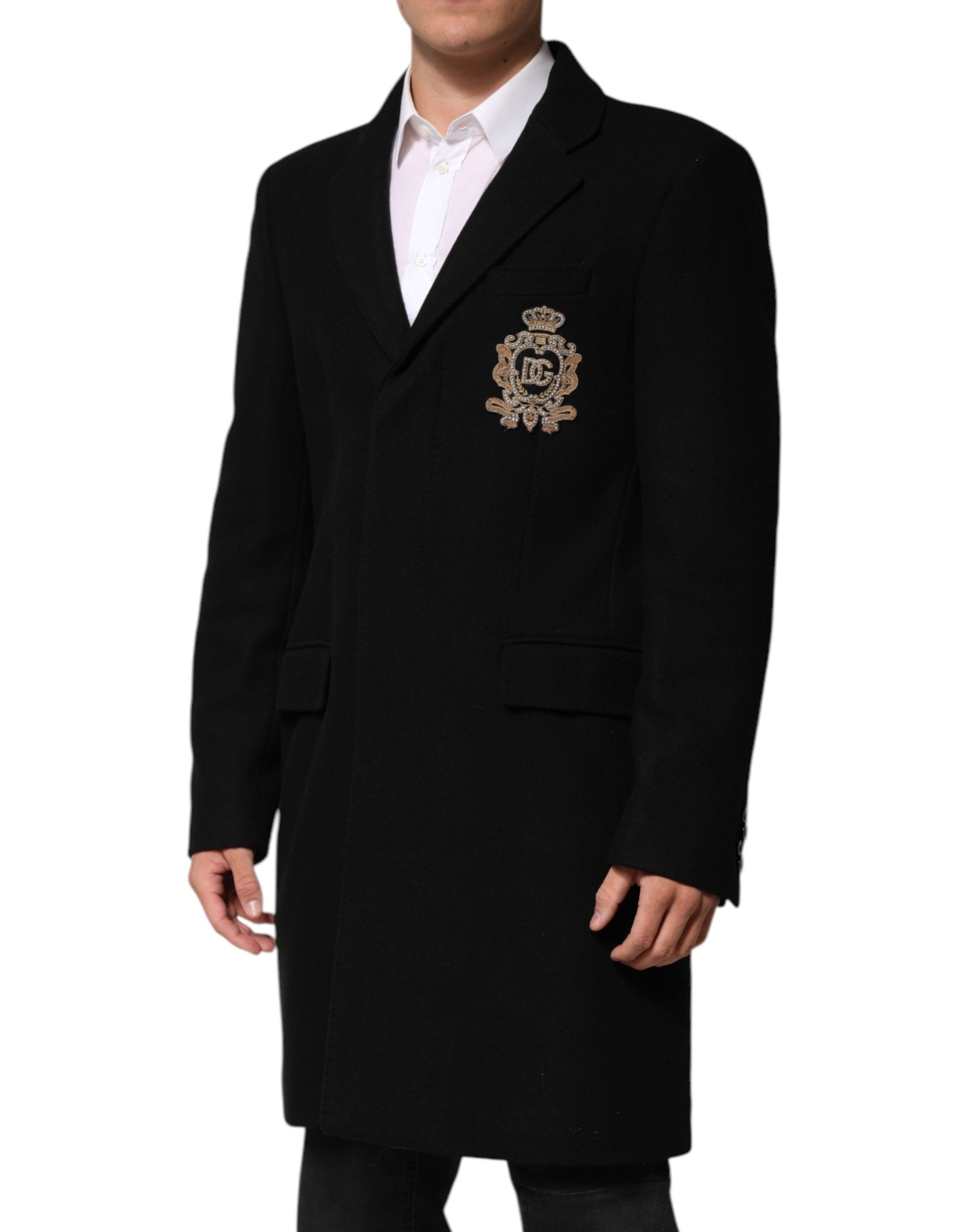 Dolce & Gabbana Schwarzer Blazer mit heraldischem Patch