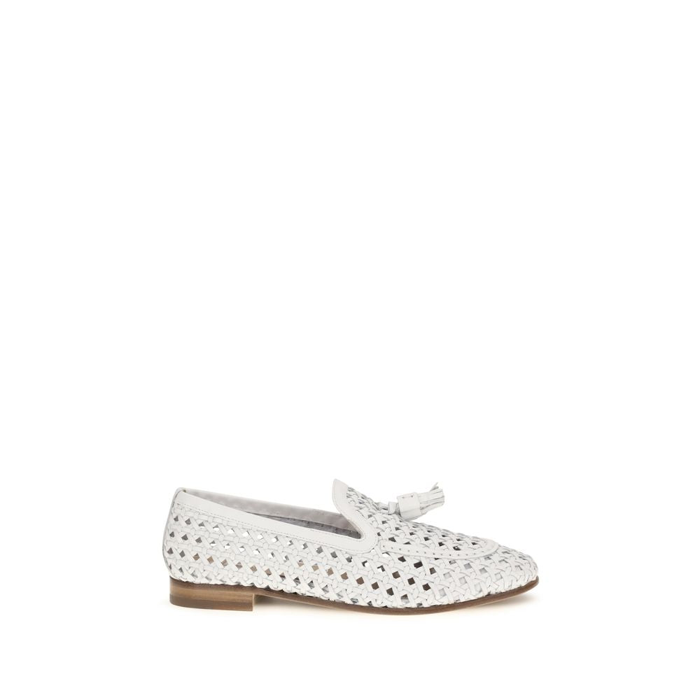 Fratelli Rossetti Weiße Kalbshaut Bos Taurus Slip-On Loafer