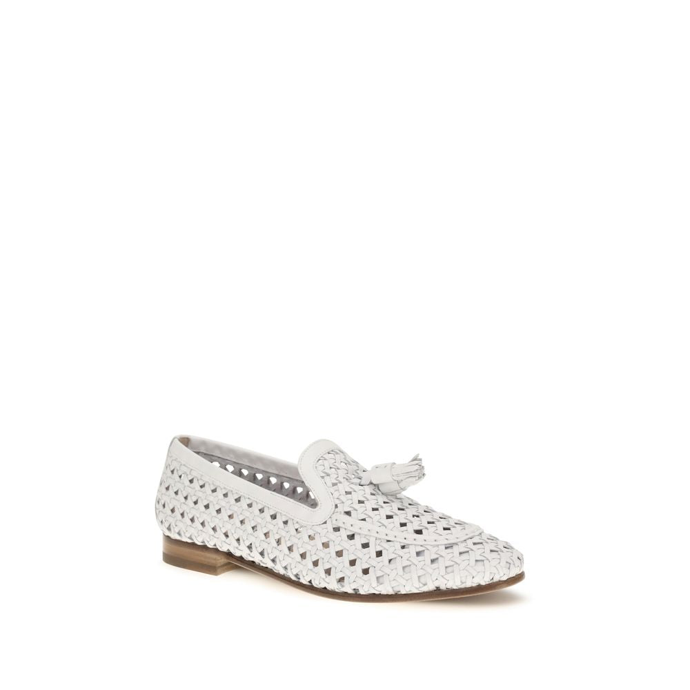 Fratelli Rossetti Weiße Kalbshaut Bos Taurus Slip-On Loafer