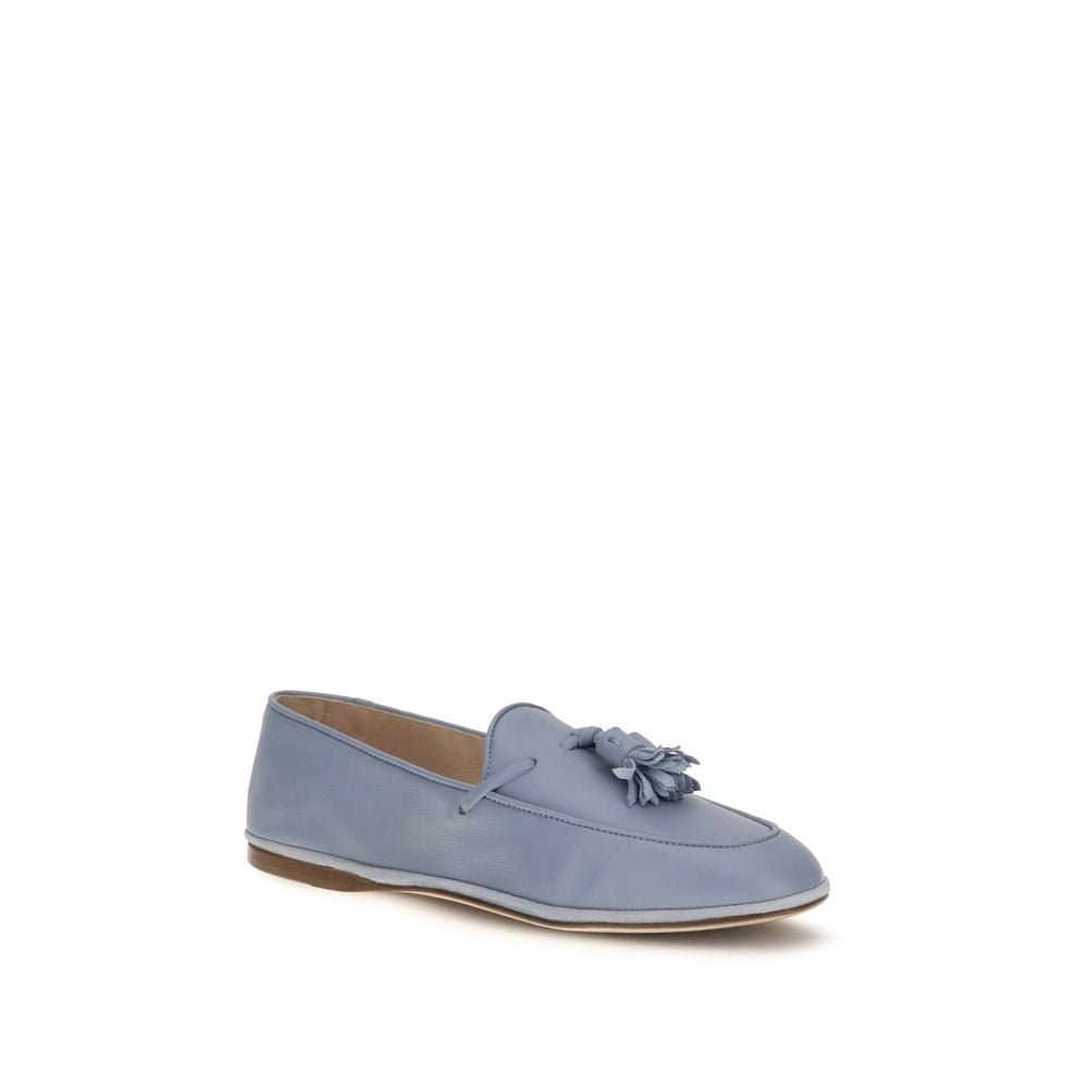 Fratelli Rossetti Blaue Kalbsleder Bos Taurus Slipper-Loafer