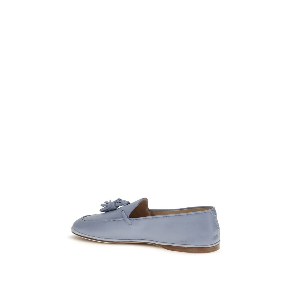 Fratelli Rossetti Blaue Kalbsleder Bos Taurus Slipper-Loafer