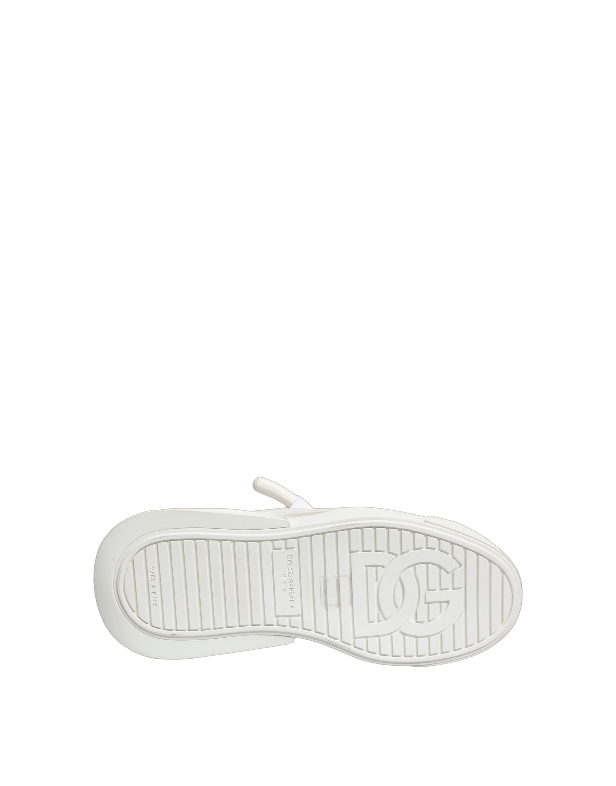 Dolce & Gabbana Weiße Low-Top-Sneaker aus Kalbsleder