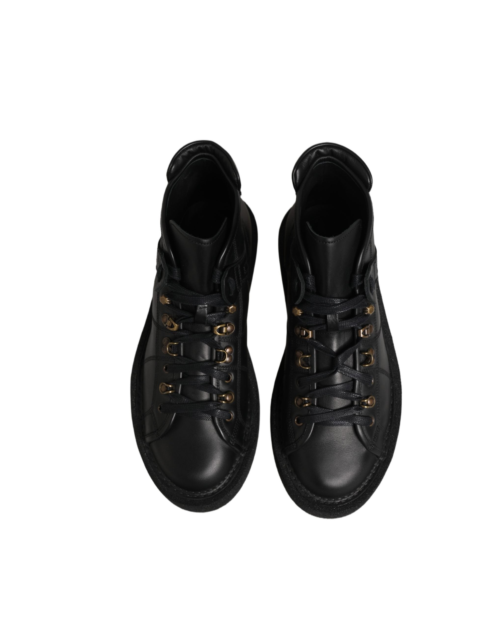 Dolce & Gabbana Schwarze Leder Schnür-Stiefeletten für Herren