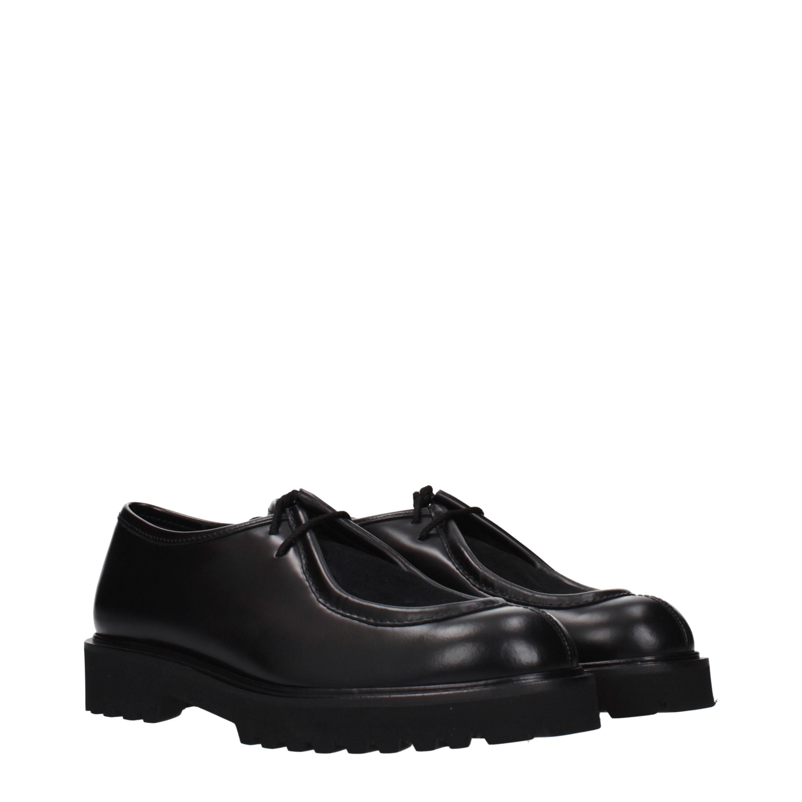 Max Mara Schwarze Oxford- und Derby-Schuhe aus Leder