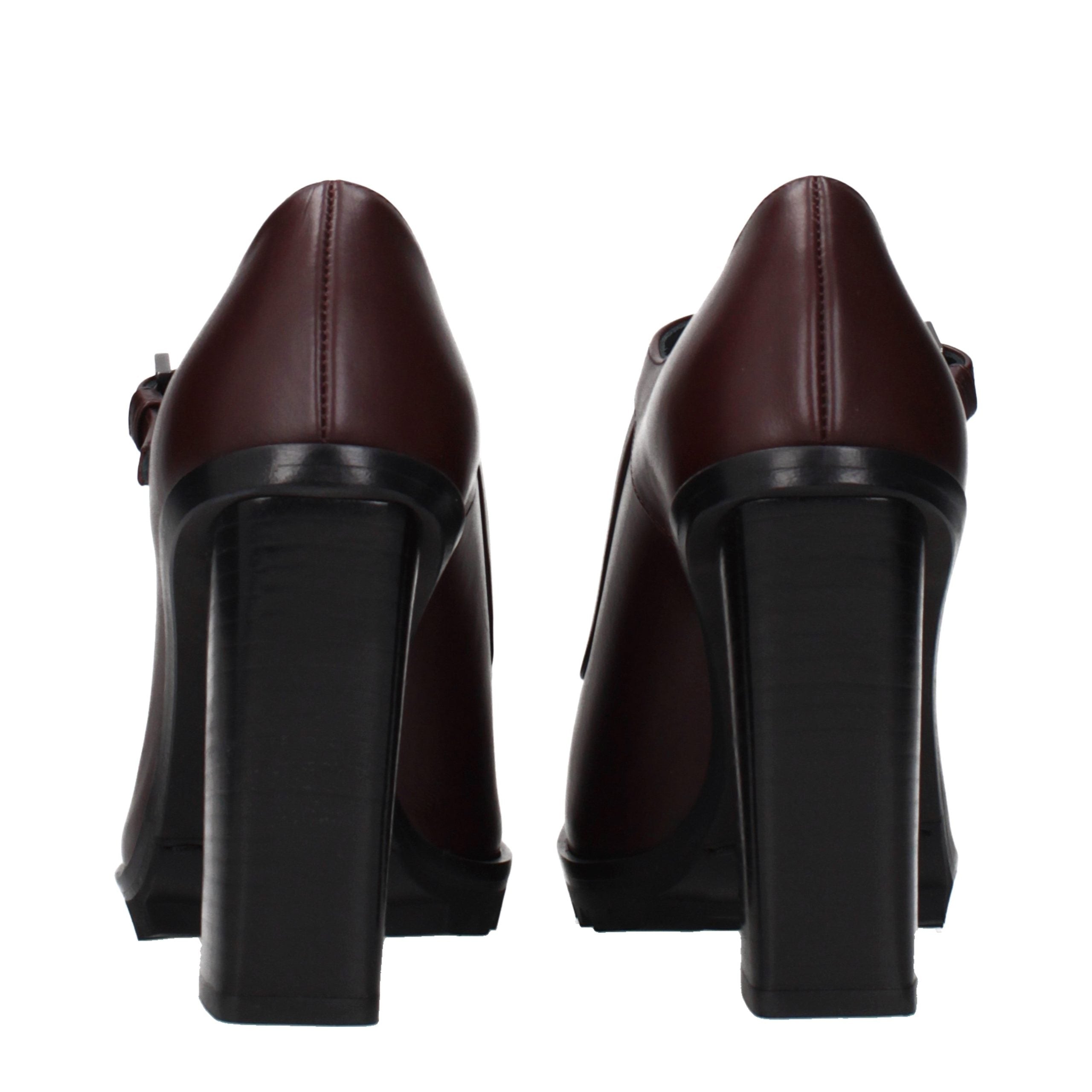 Max Mara Braune Leder Pumps mit hohem Absatz