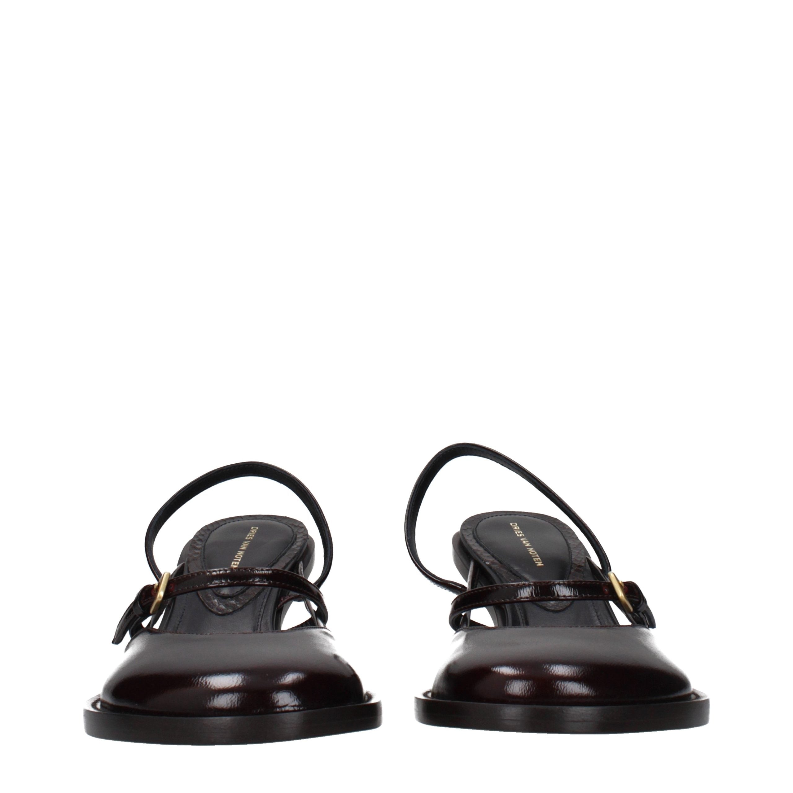 Dries Van Noten Braune Leder-Plateau-Sandalen