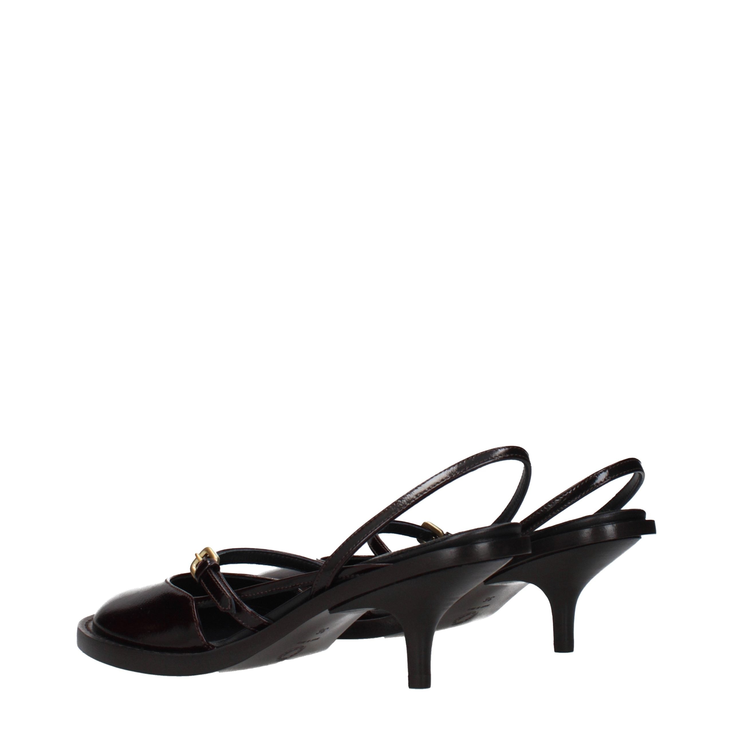Dries Van Noten Braune Leder-Plateau-Sandalen