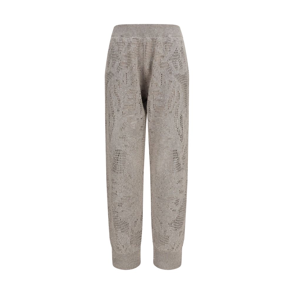 Brunello Cucinelli Beige Leinen Freizeithose