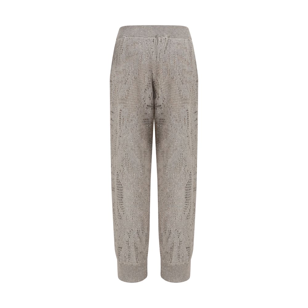 Brunello Cucinelli Beige Leinen Freizeithose