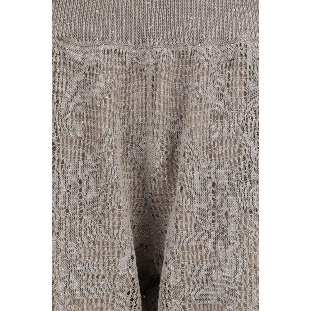 Brunello Cucinelli Beige Leinen Freizeithose