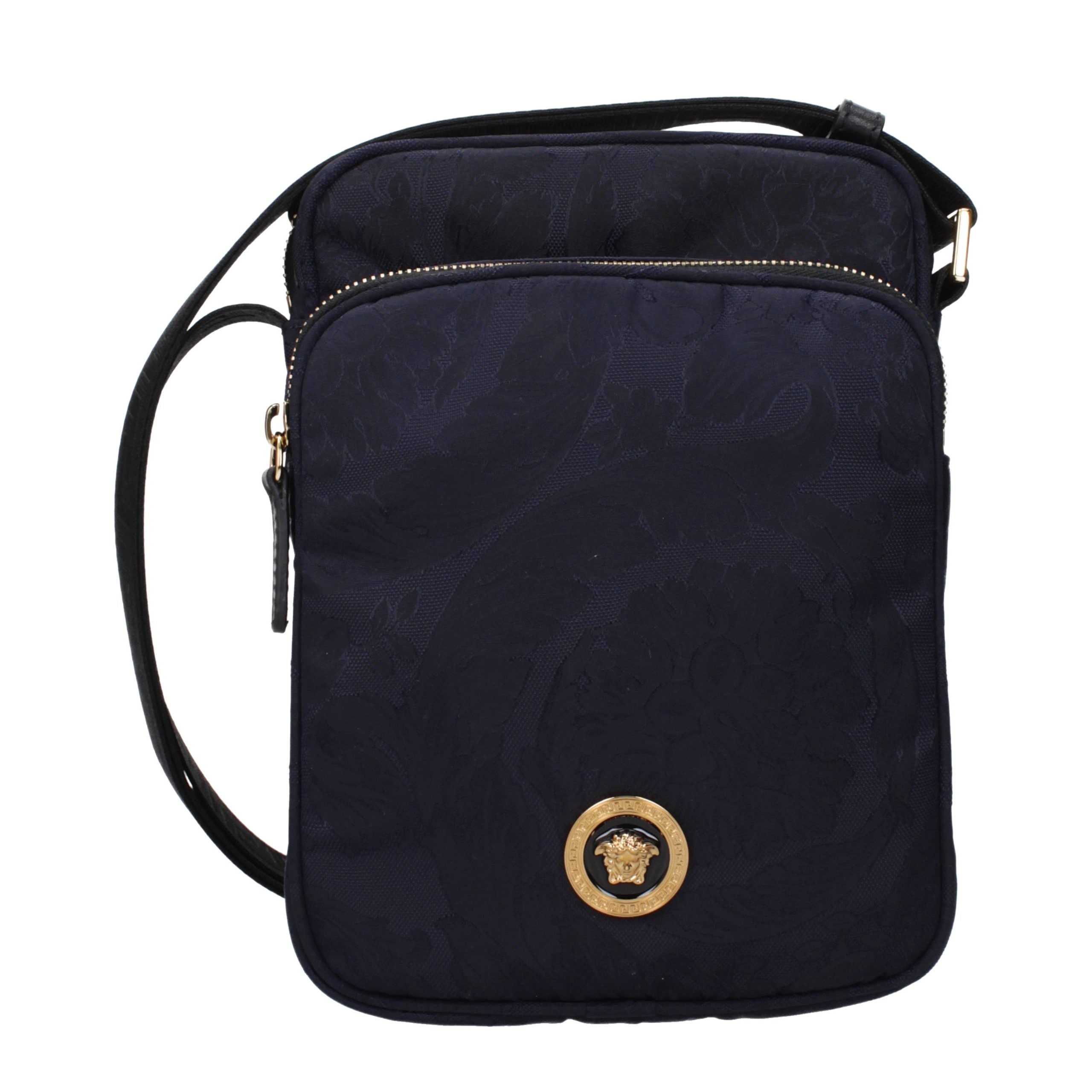 Versace Blaue Umhängetasche aus Stoff