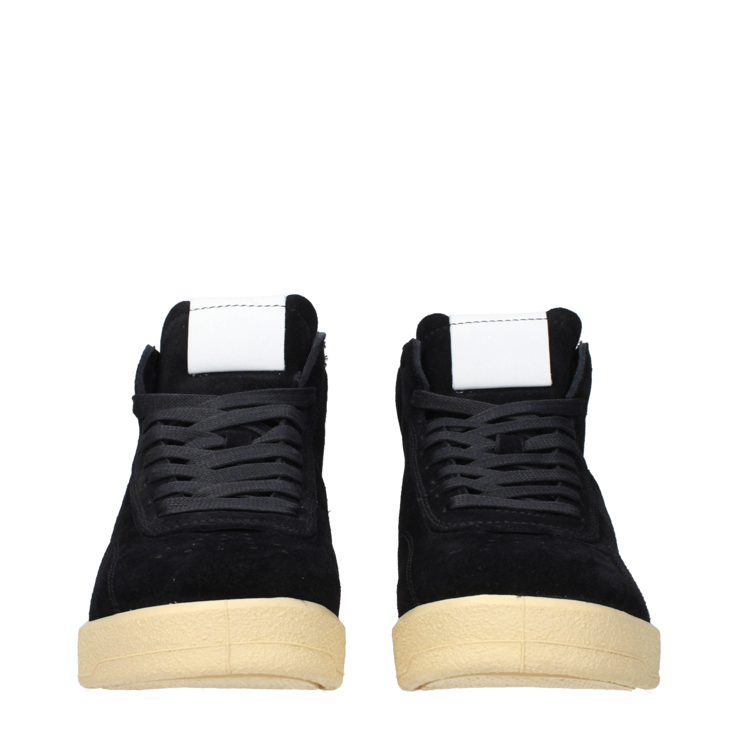 Jil Sander Schwarze Leder-High-Top-Sneaker