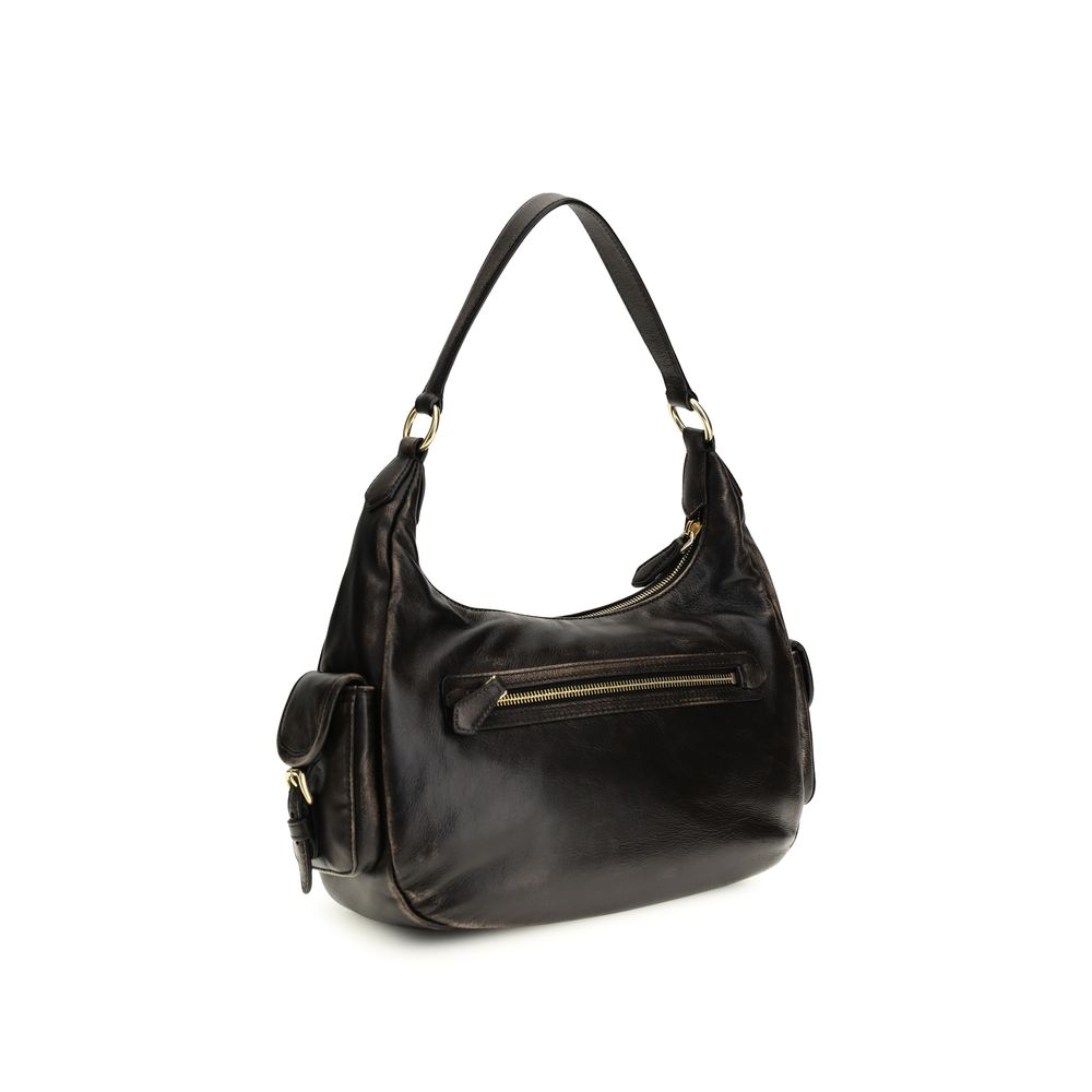 Miu Miu Braune Kalbsleder Bos Taurus Schultertasche