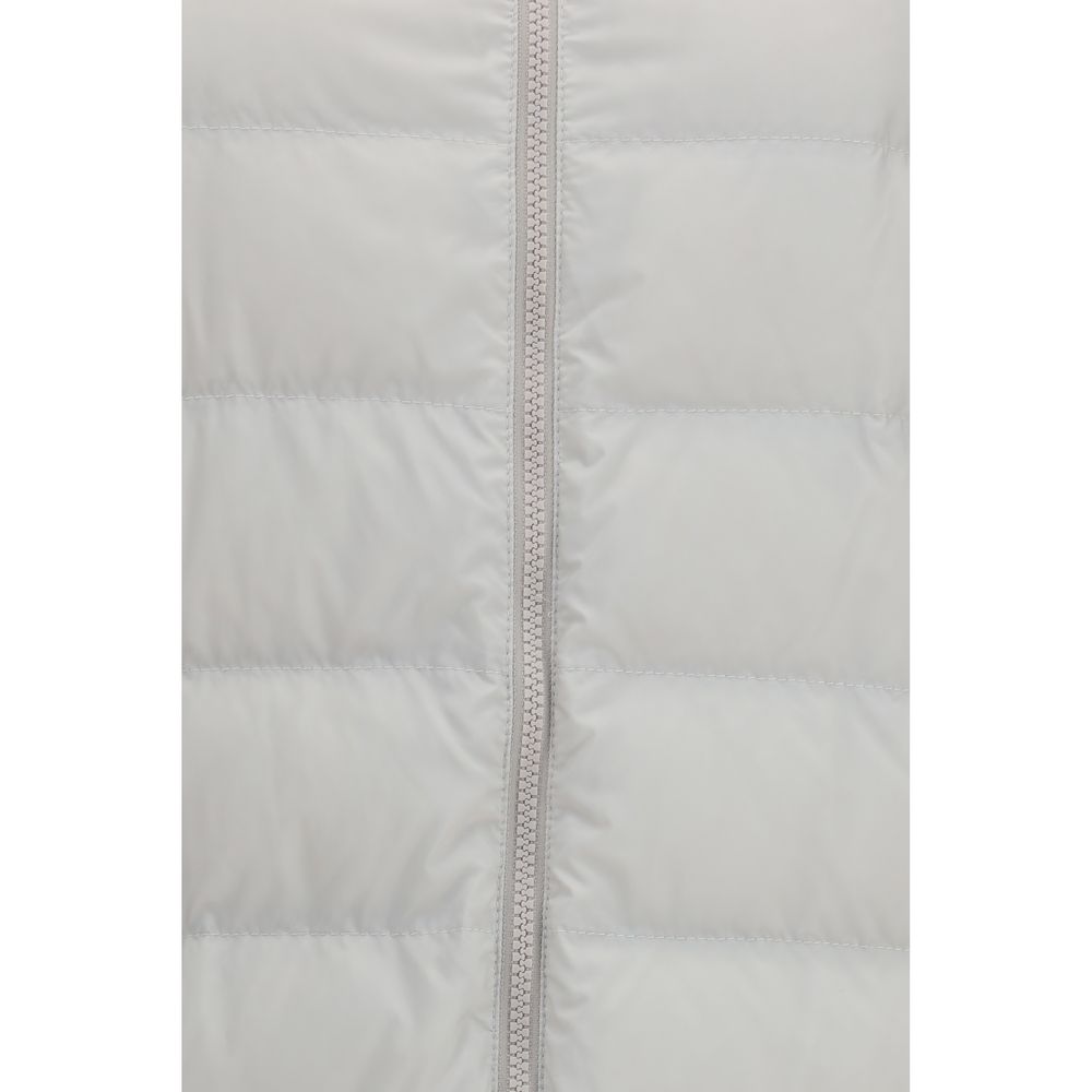 Brunello Cucinelli Graue Polyester-Jacke in voller Länge