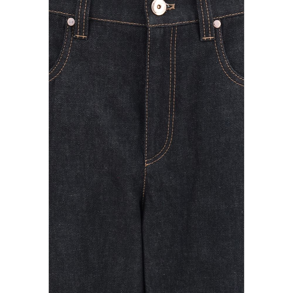 Brunello Cucinelli Blaue Jeans aus Baumwolle im geraden Schnitt