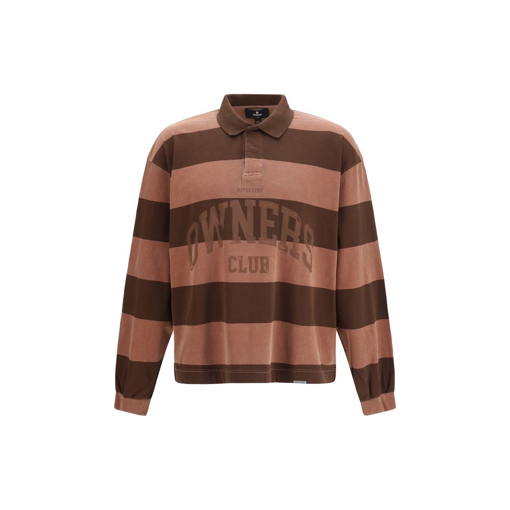 Represent Braunes Baumwoll-Polohemd