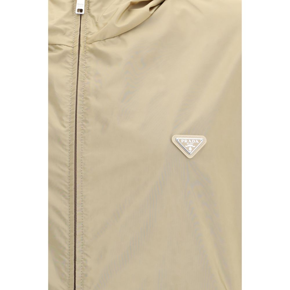 Prada Beige Jacke aus recyceltem Polyamid