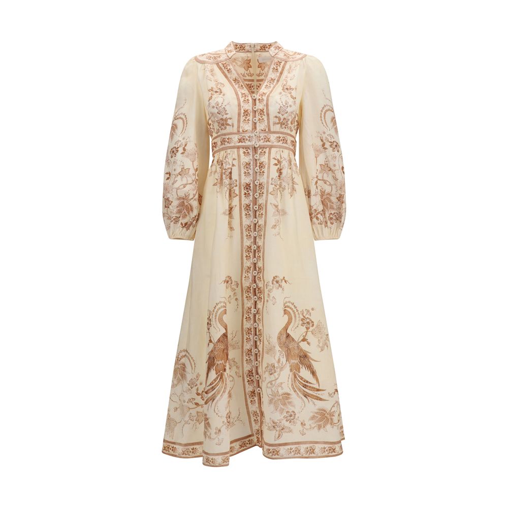 Zimmermann Beige Leinen-Freizeitkleid