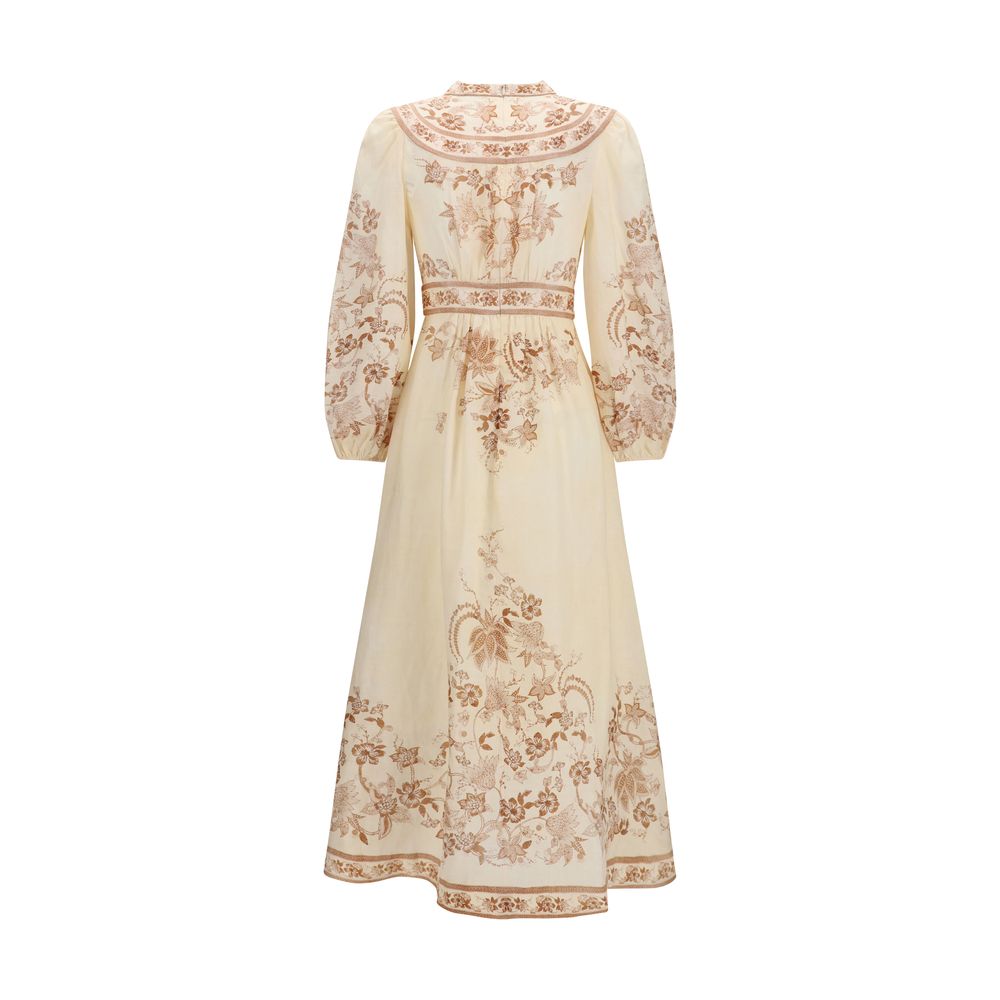 Zimmermann Beige Leinen-Freizeitkleid