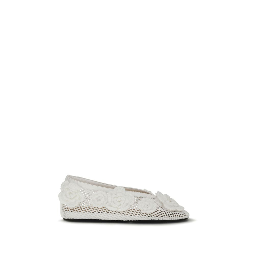 Ganni Weiße Polyethylen-Ballettschuhe
