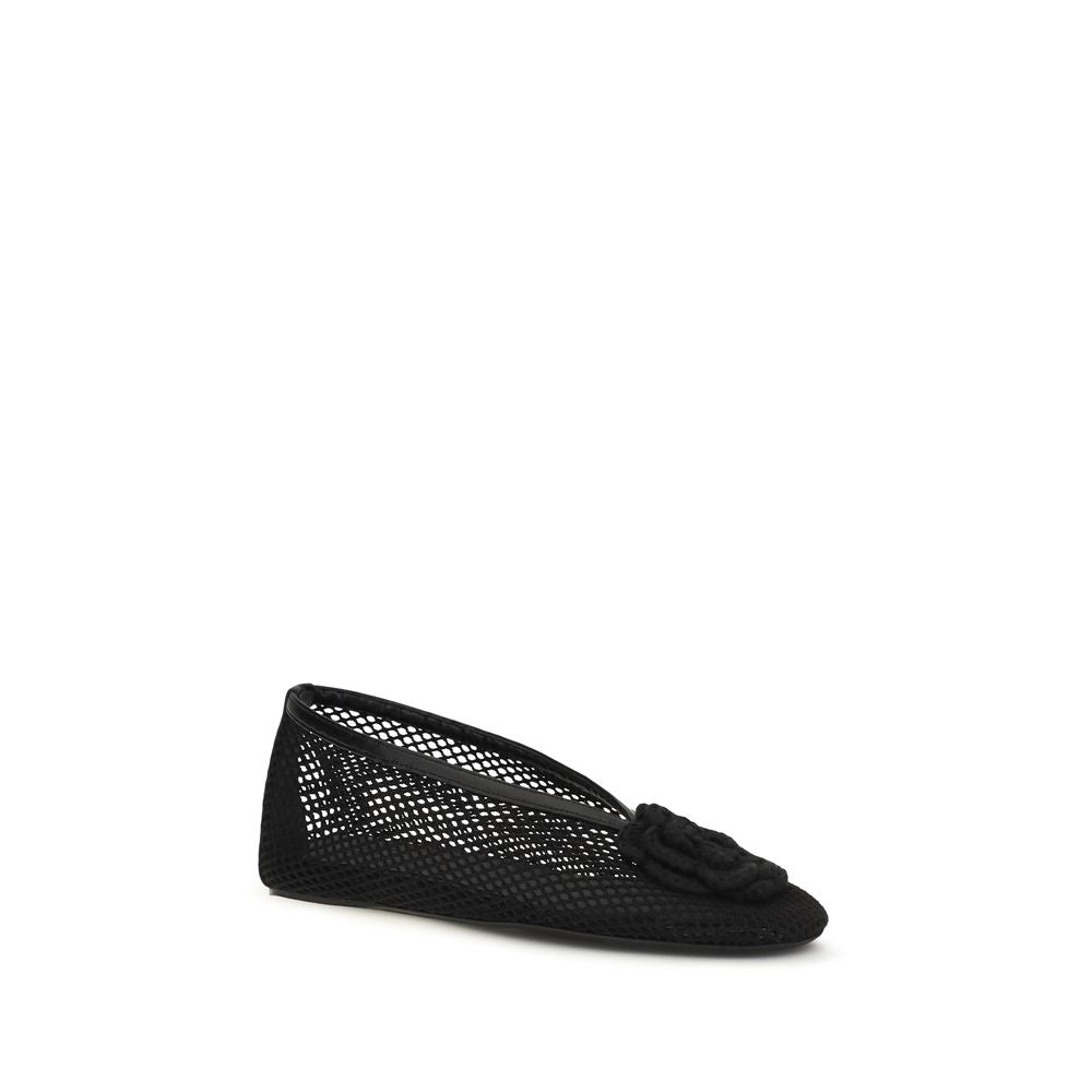 Ganni Schwarze Ballett-Flats aus Polyethylen