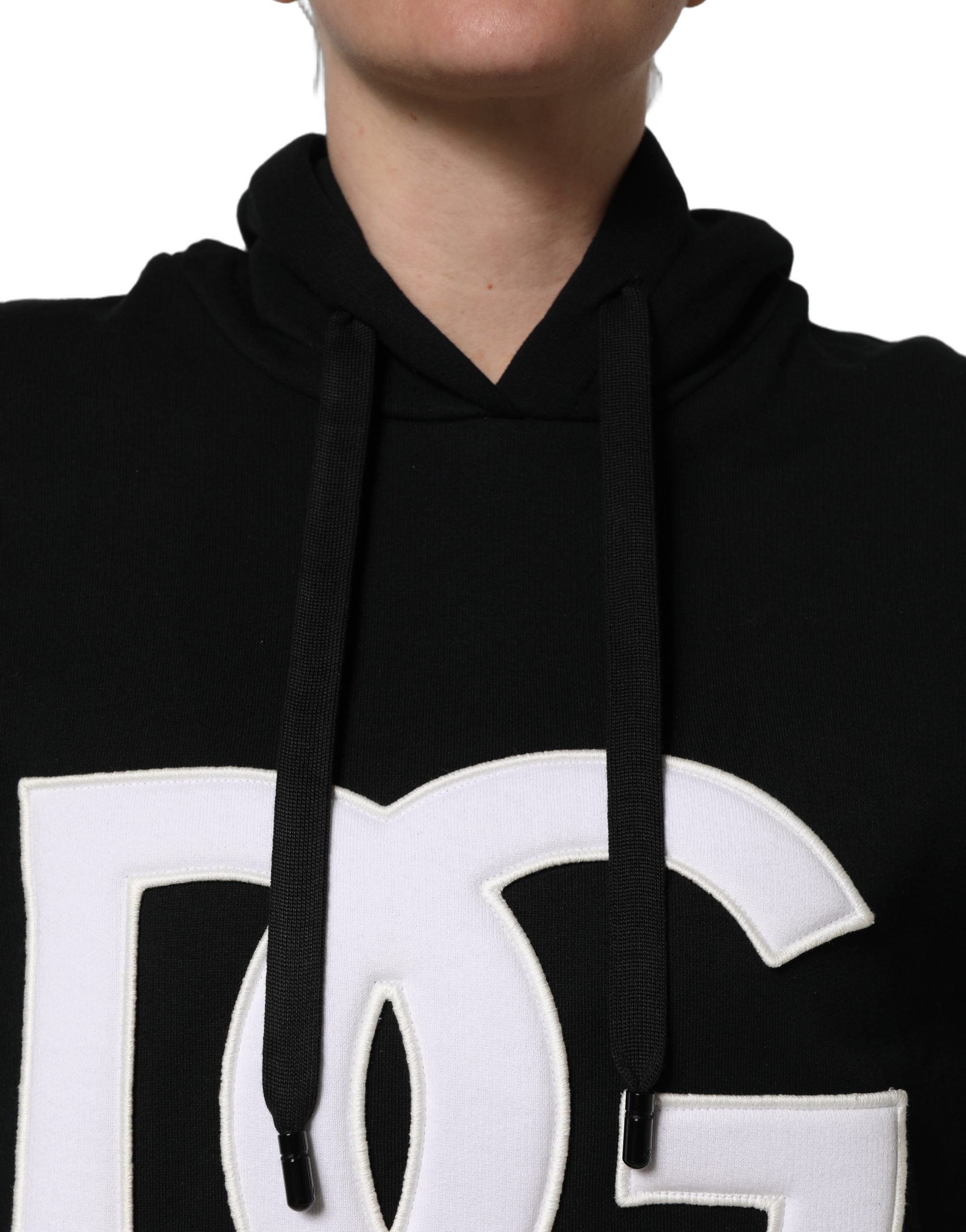 Dolce & Gabbana Kapuzenpullover mit Schwarz-Weiß-Applikationen