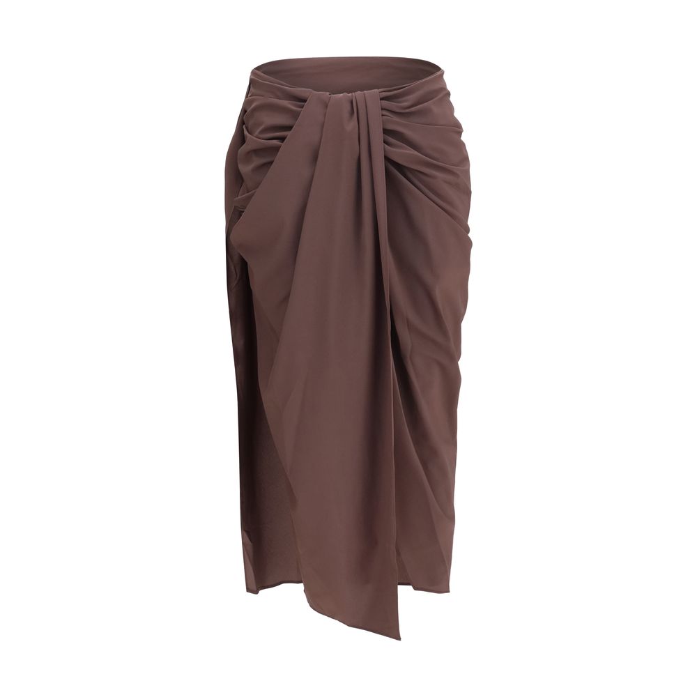 Jacquemus Brauner Midirock aus Polyester