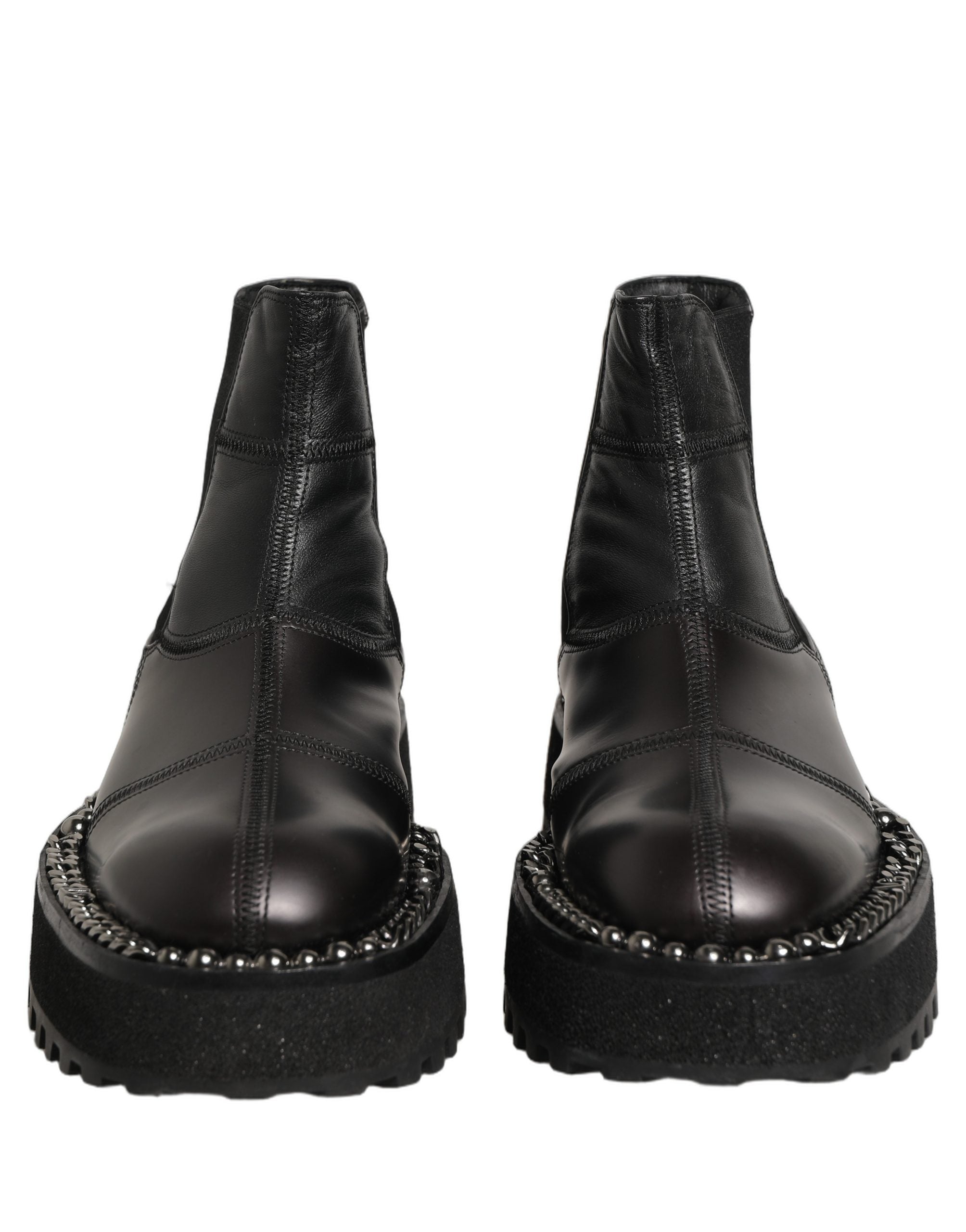 Dolce & Gabbana Schwarze Chelsea Boots aus Leder zum Schlüpfen