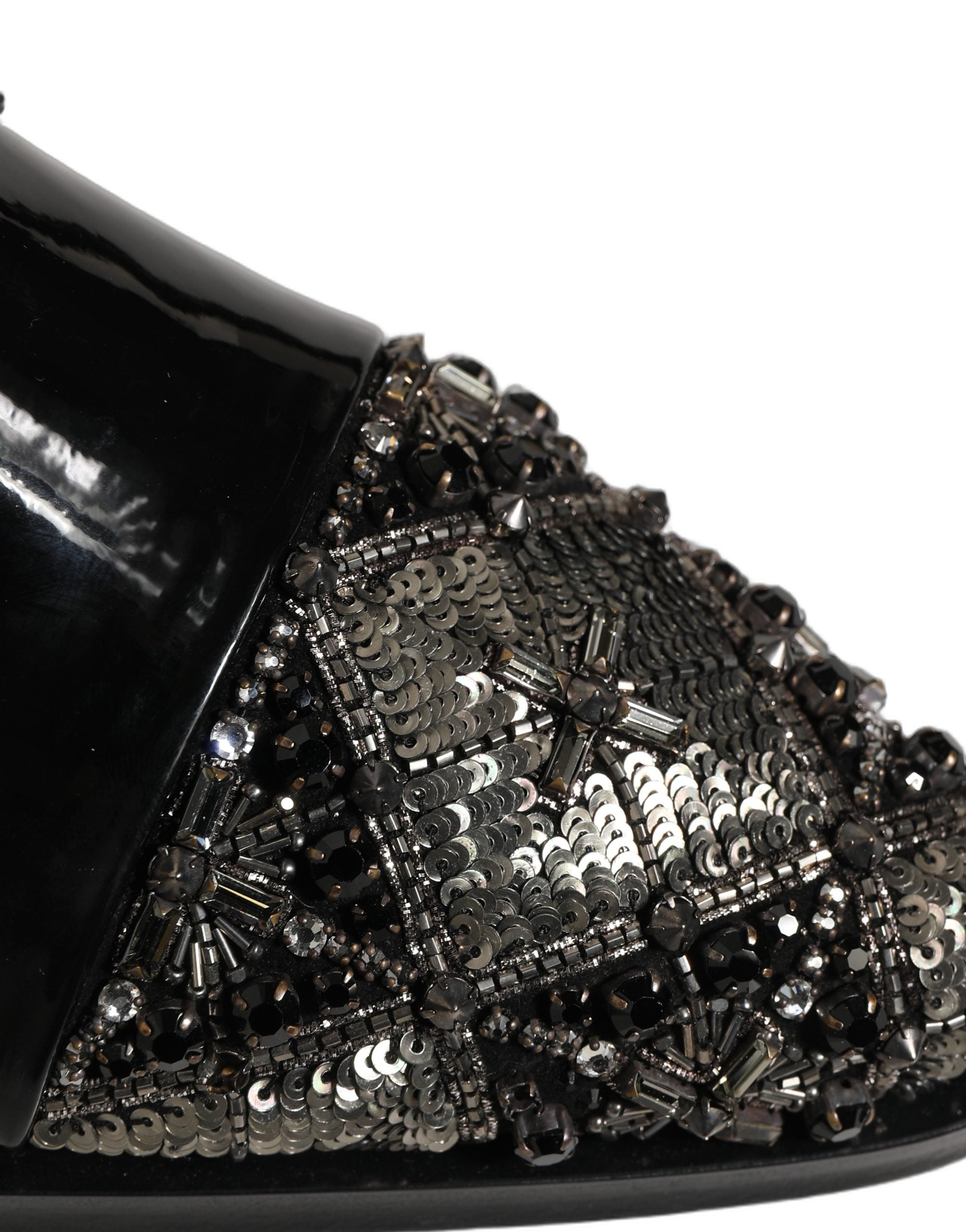 Dolce & Gabbana Schwarze verzierte Herren-Derby-Anzugschuhe