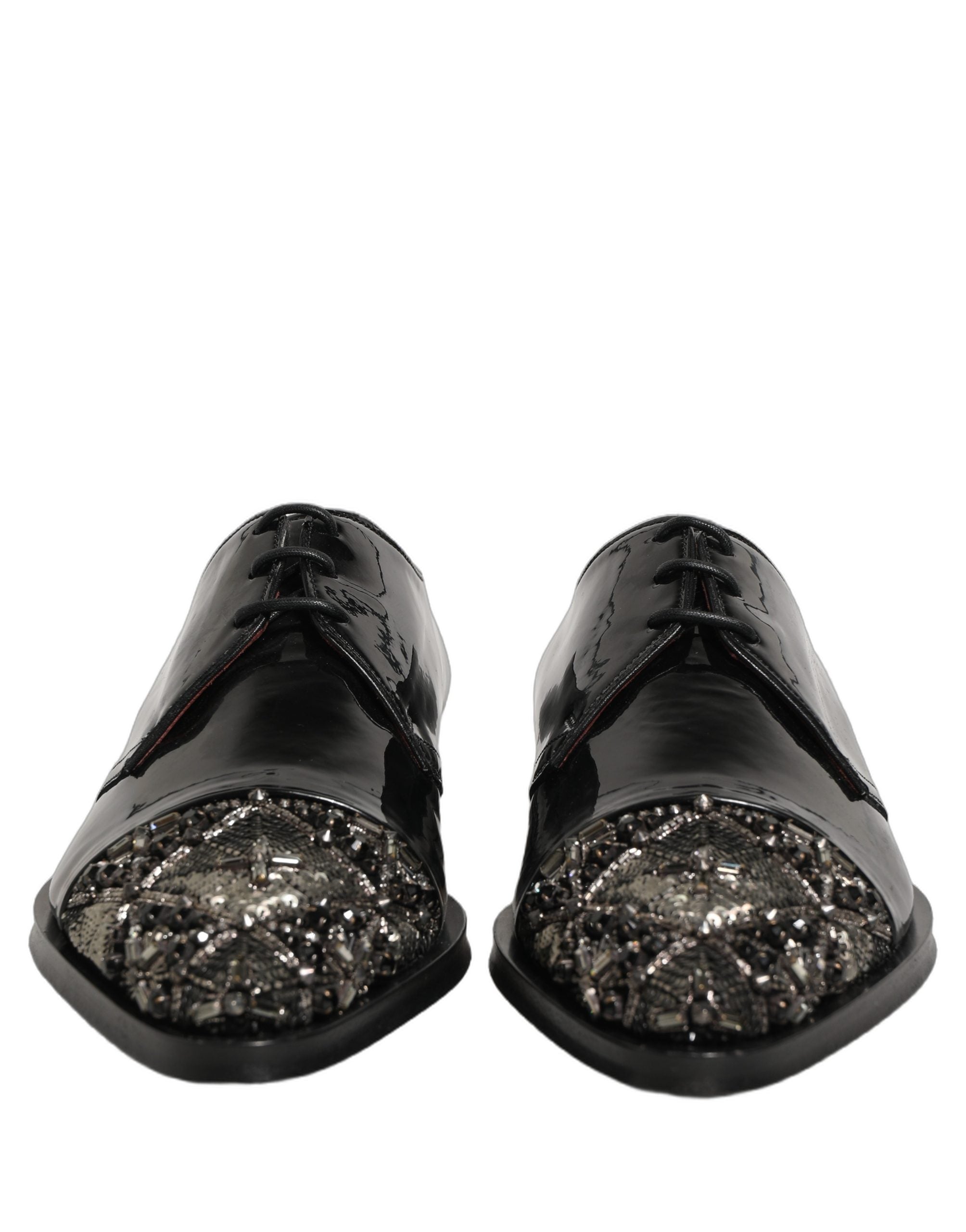 Dolce & Gabbana Schwarze verzierte Herren-Derby-Anzugschuhe
