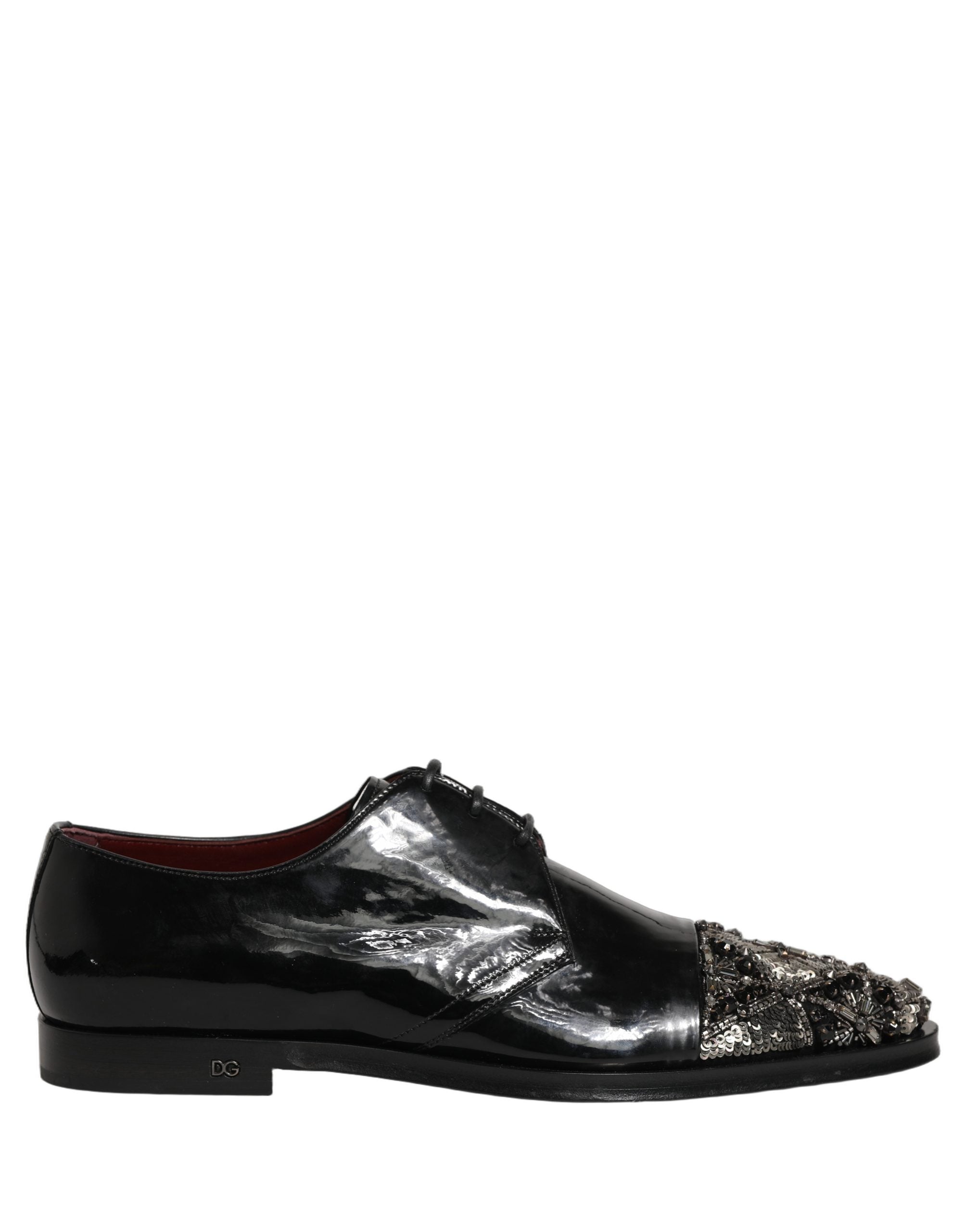 Dolce & Gabbana Schwarze verzierte Herren-Derby-Anzugschuhe