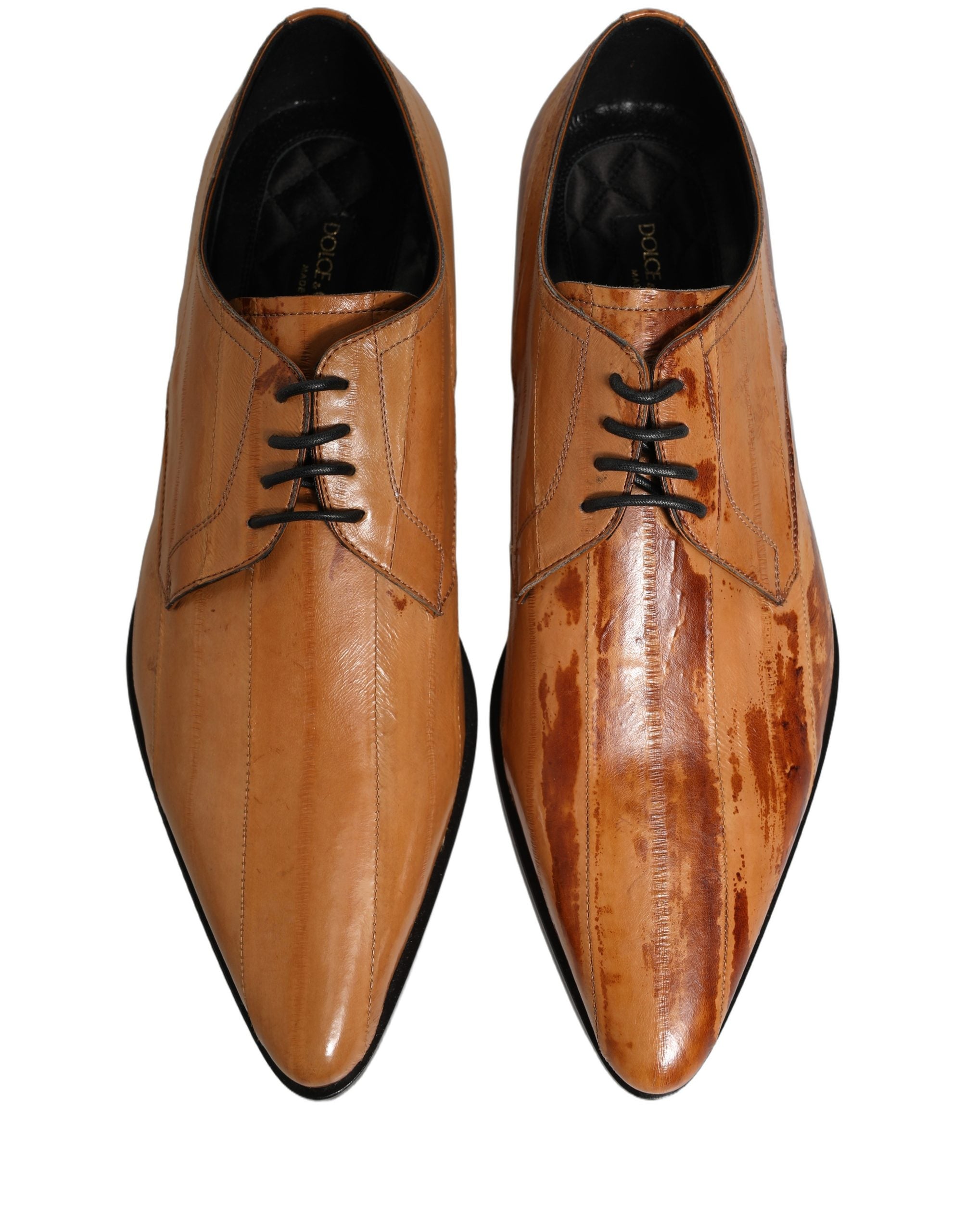 Dolce & Gabbana Braune Schnürschuhe aus Leder für Herren