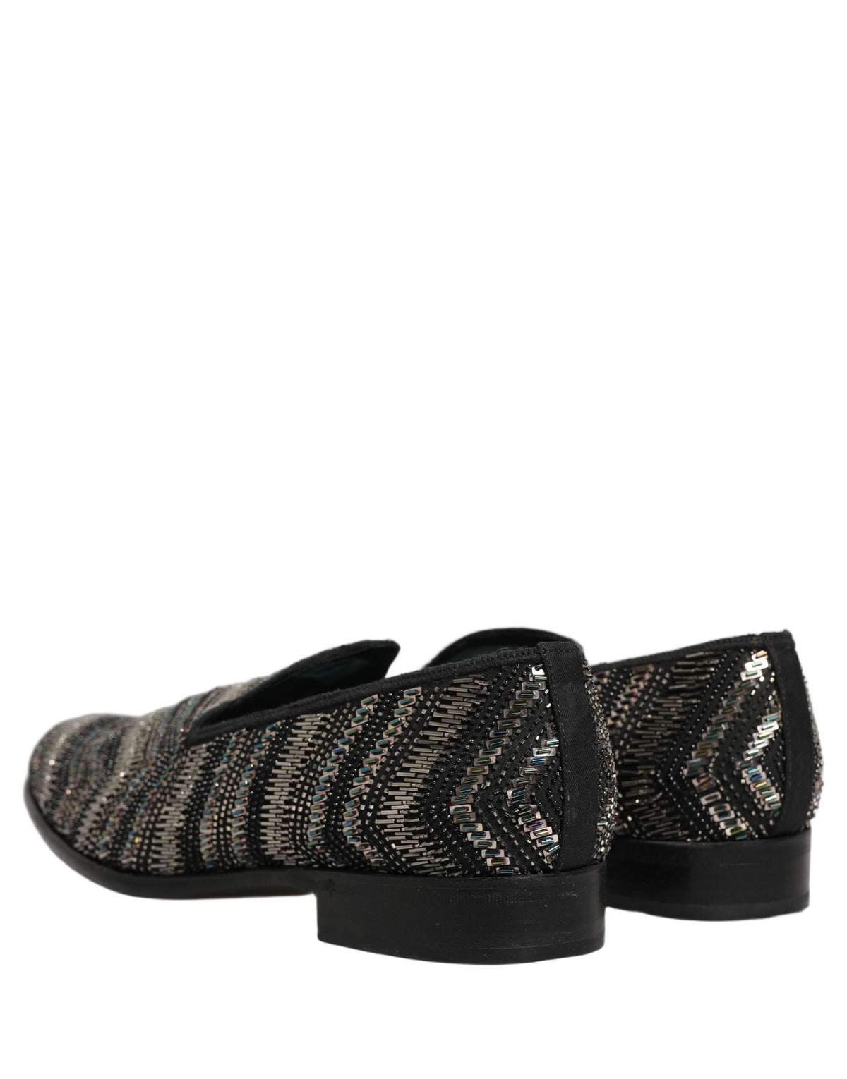 Dolce & Gabbana Schwarze Loafer mit silbernen Verzierungen