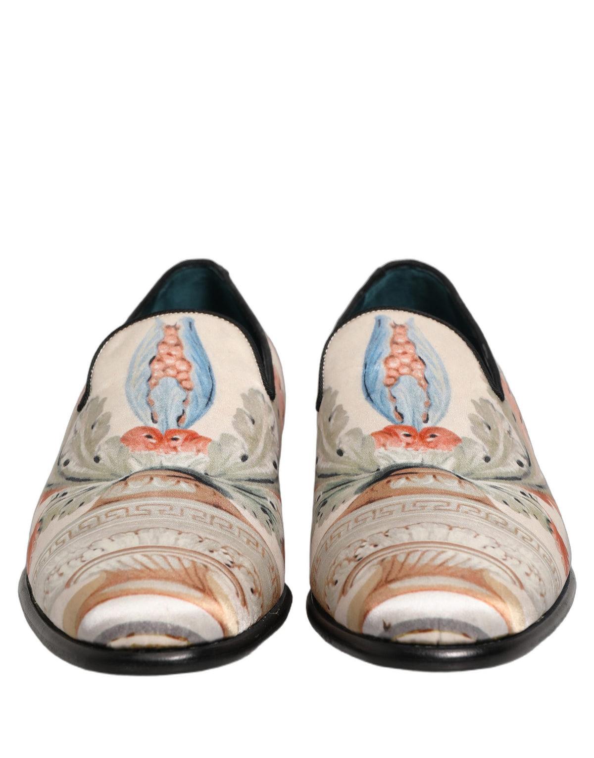 Dolce & Gabbana Weiße Loafer mit Blumen-Vasen-Print