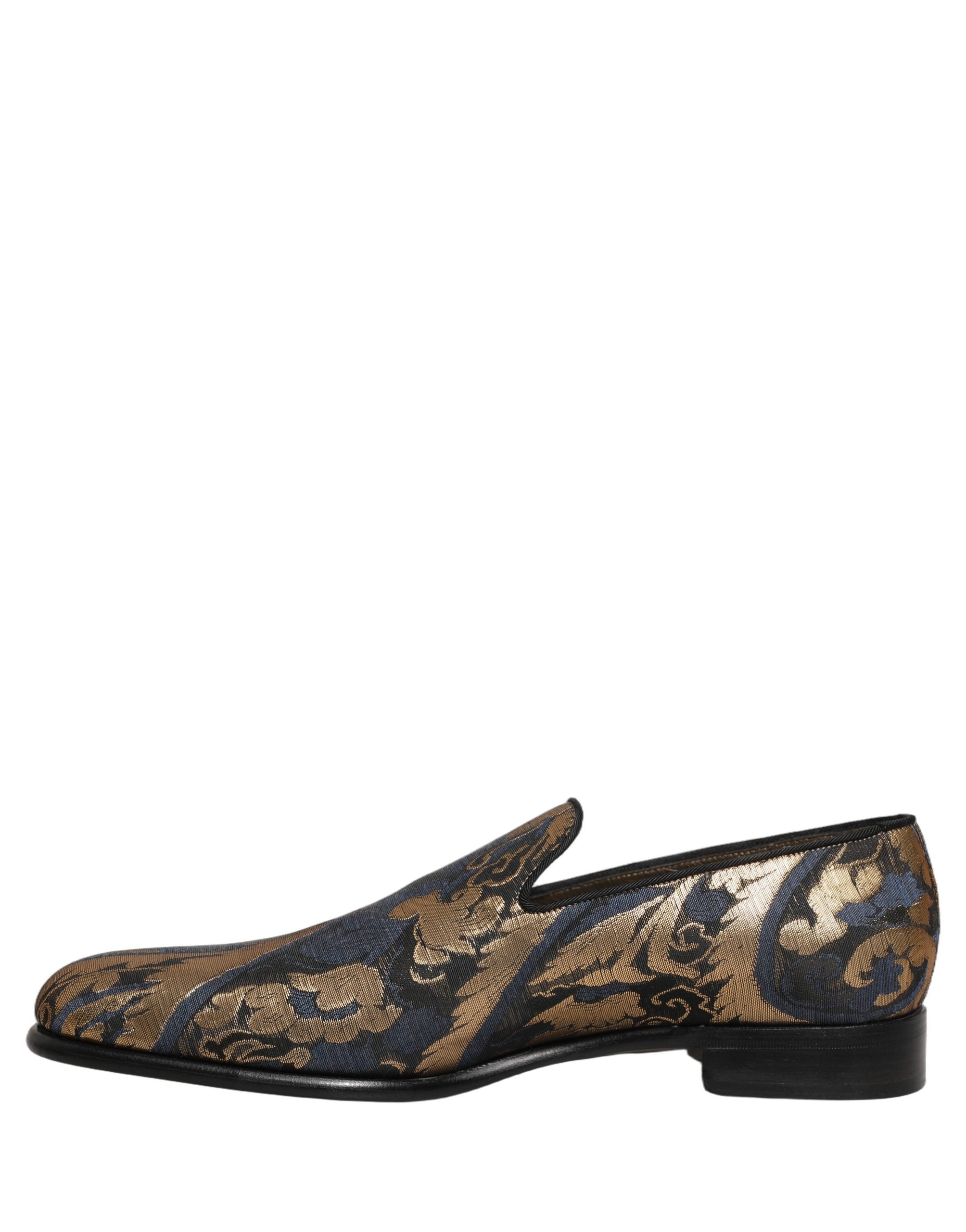 Dolce & Gabbana Blaue Brokat-Slipper für Herren